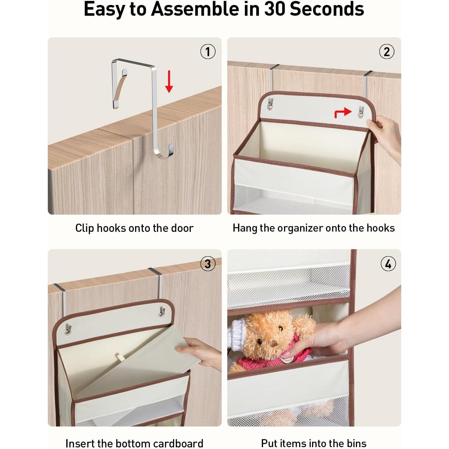 Organizador Colgante sobre la Puerta Yecaye 5 Niveles Beige