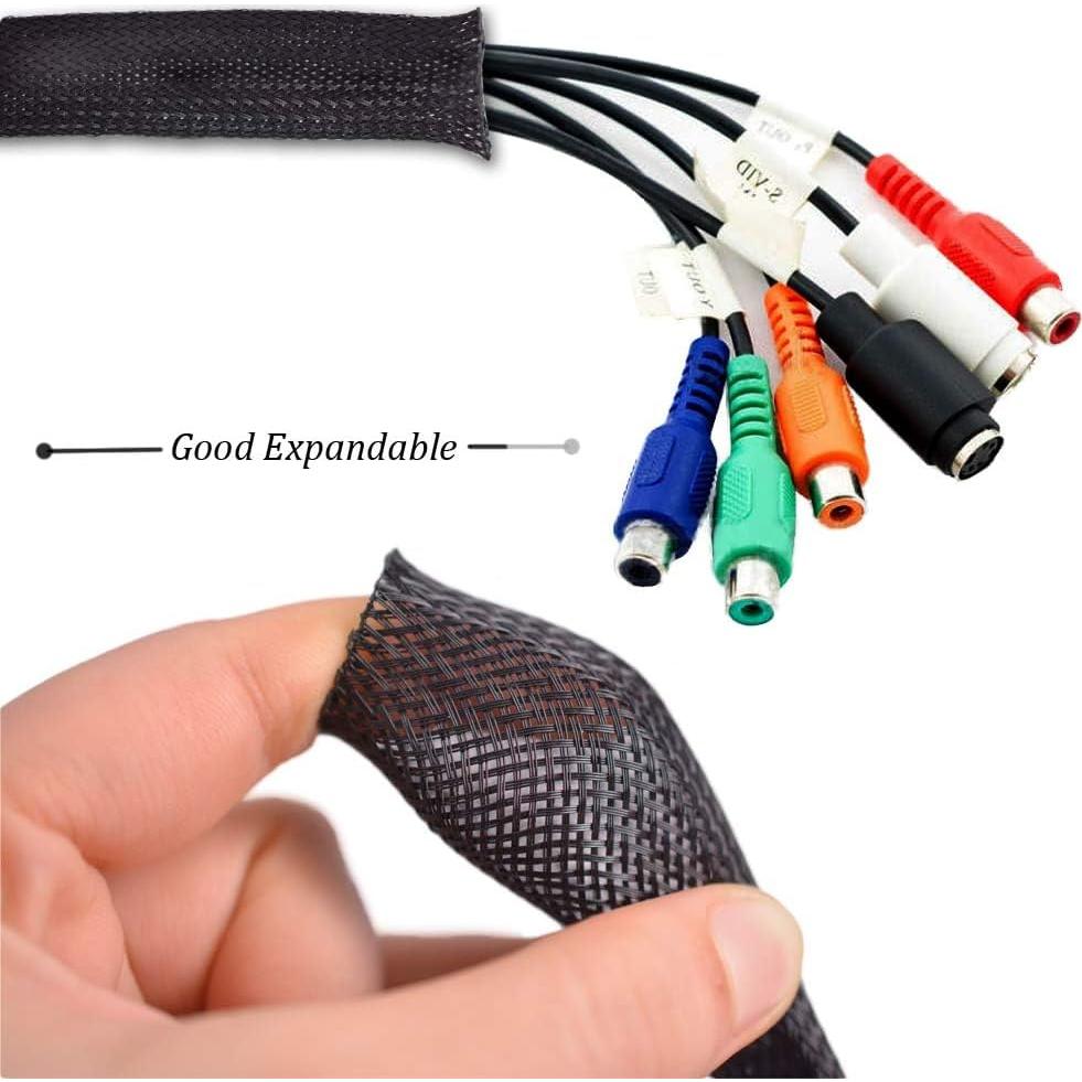 Manguito Trenzado Expandible Wang-Data 25ft Negro 3.18cm