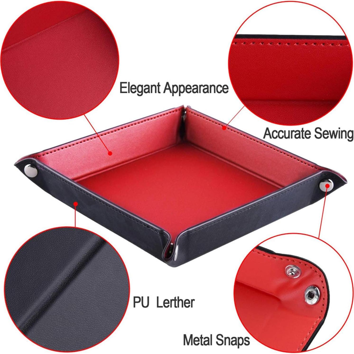 Bandeja de Valet Plegable siduater de Cuero Sintético Beige