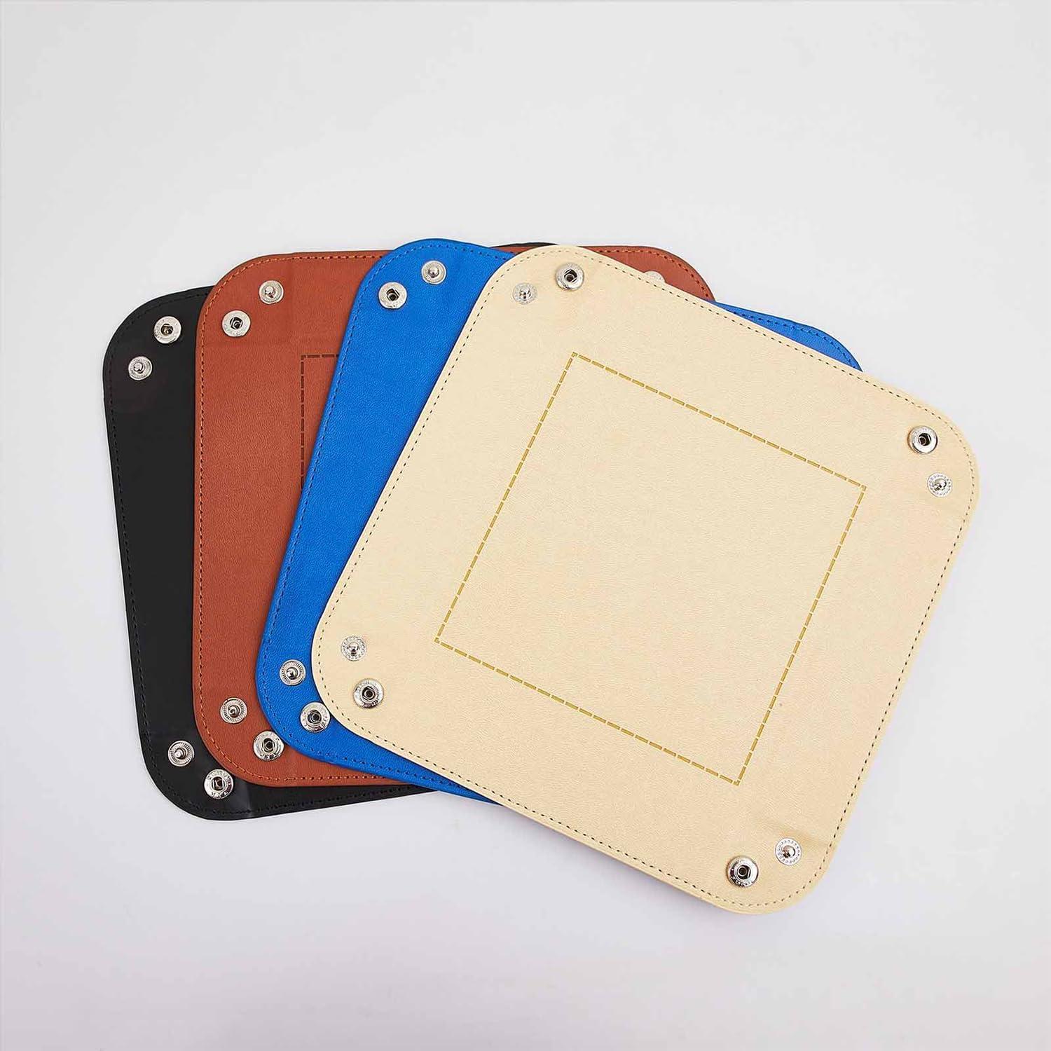 Bandeja de Valet Plegable siduater de Cuero Sintético Beige