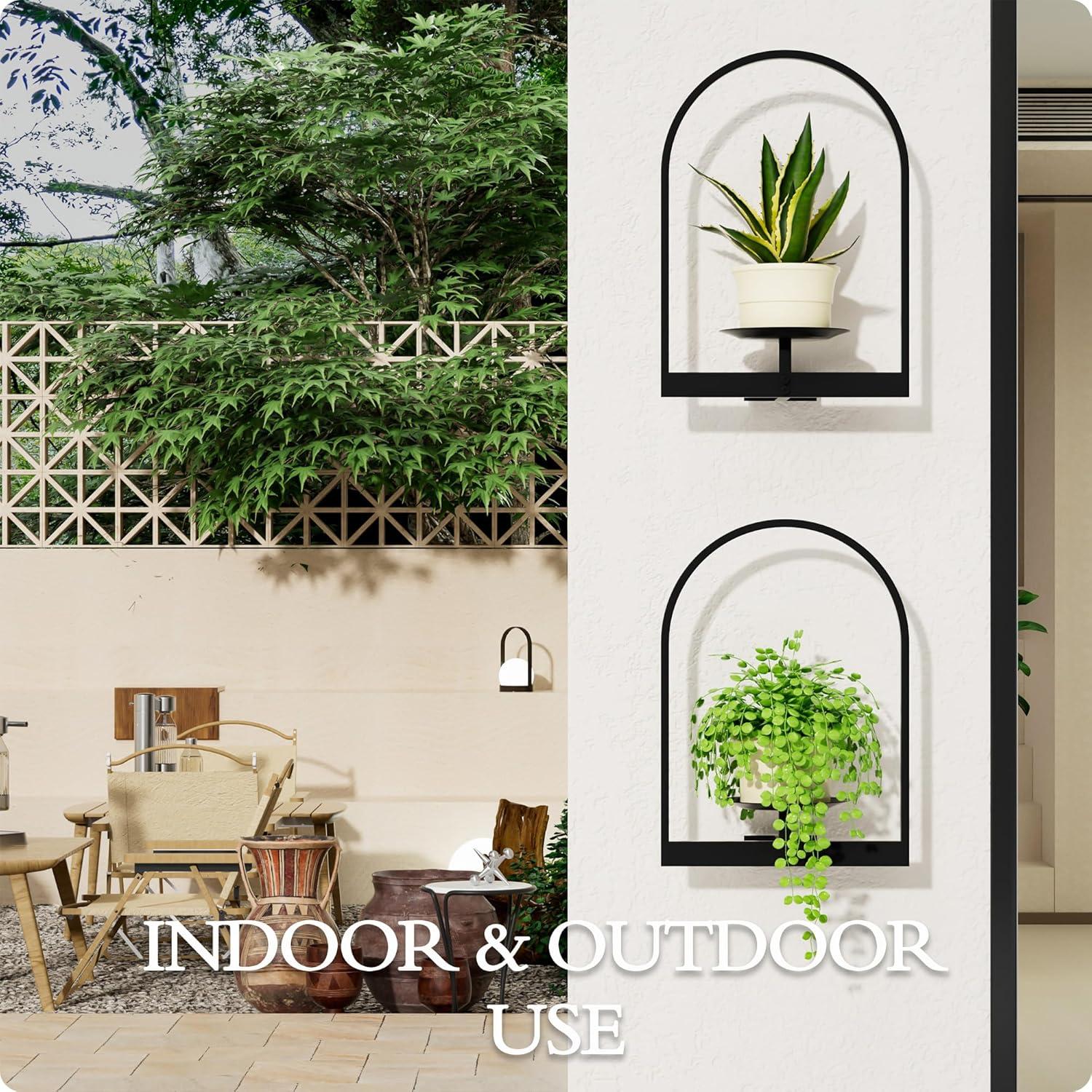 Soporte de Planta de Pared Metal Negro BUTUNITA - Paquete 2