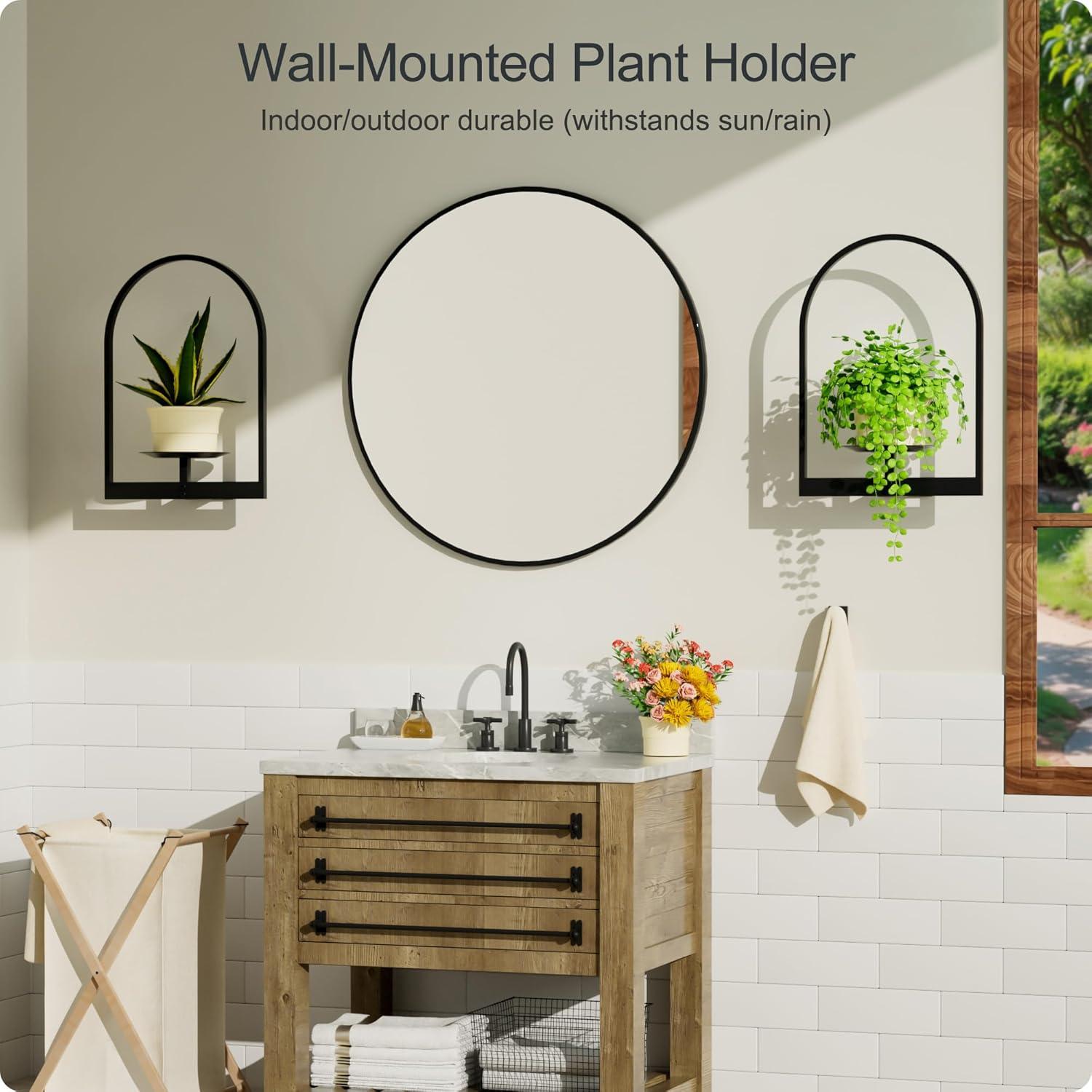 Soporte de Planta de Pared Metal Negro BUTUNITA - Paquete 2