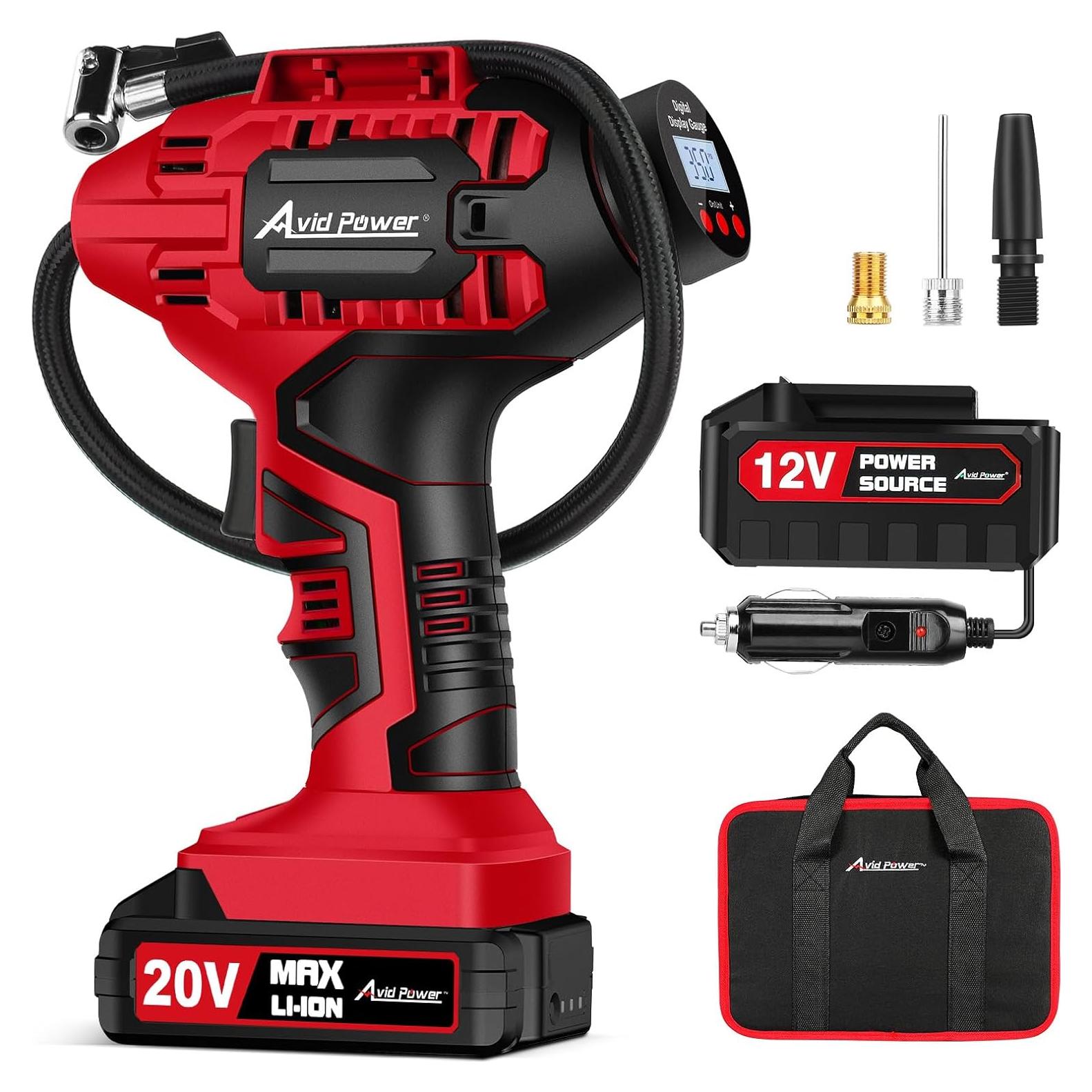 Compresor de Aire Portátil AVID POWER 20V Inalámbrico 30 LPM