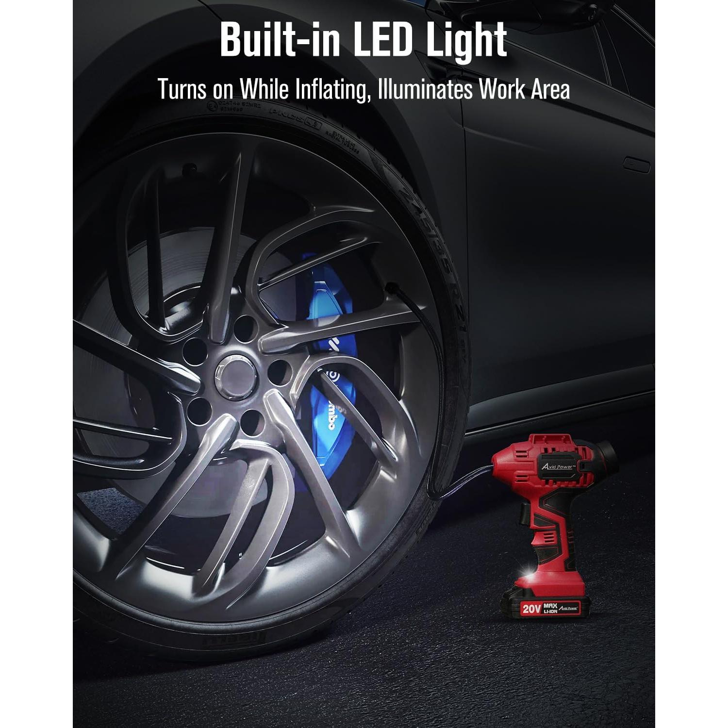 Compresor de Aire Portátil AVID POWER 20V Inalámbrico 30 LPM