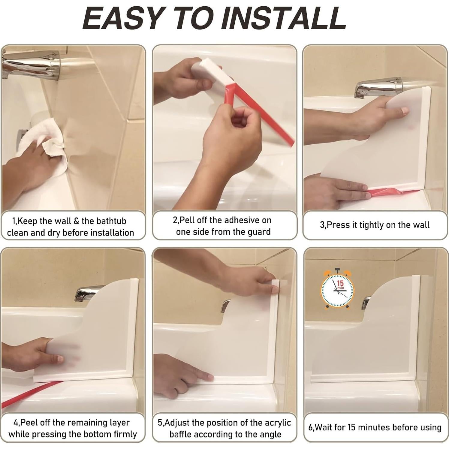 Protector de Salpicaduras de Ducha FAILUN 20x20 cm 2 Piezas