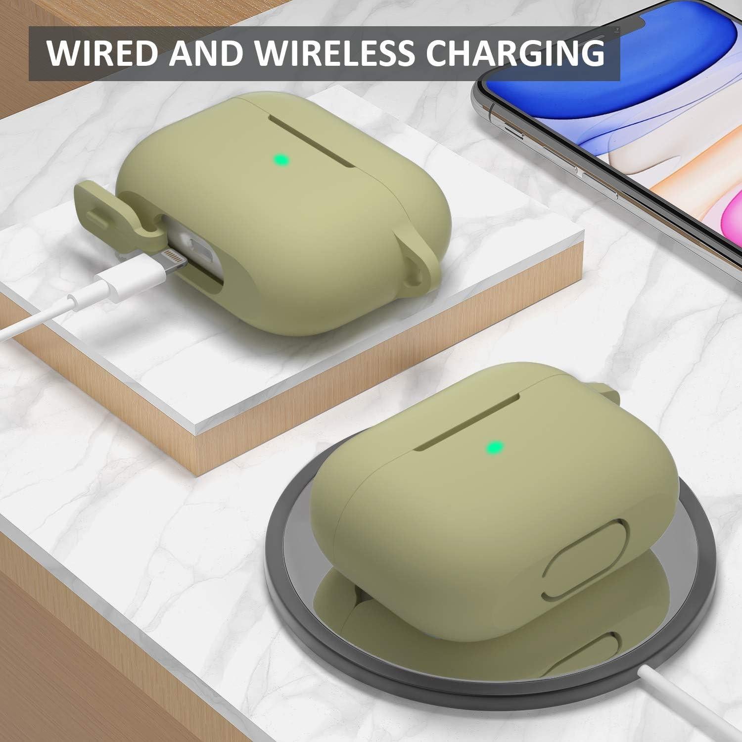 Funda de Silicona SATLITOG para AirPods Pro Verde Militar