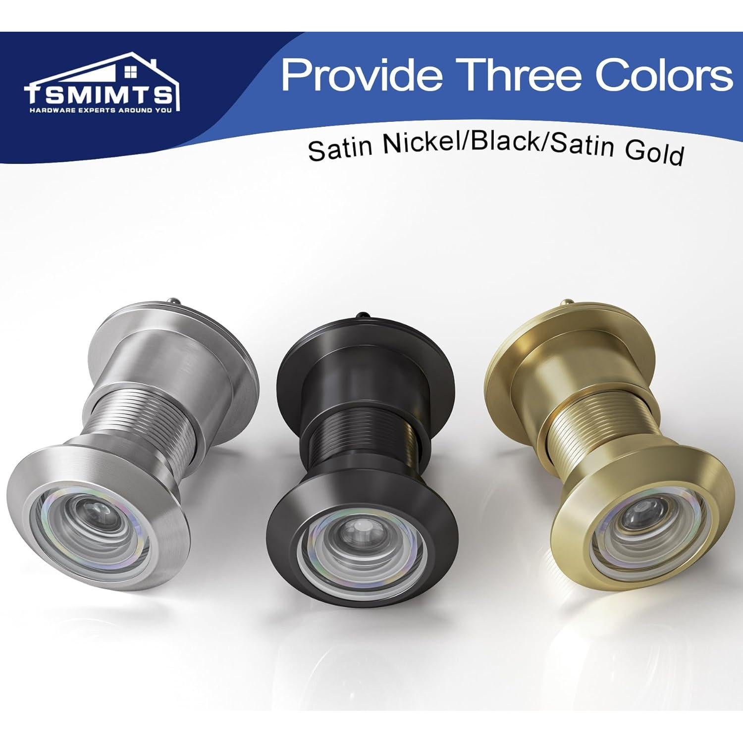 Mirador de Puerta TSMIMTS Latón Sólido 220 Grados HD Negro Mate