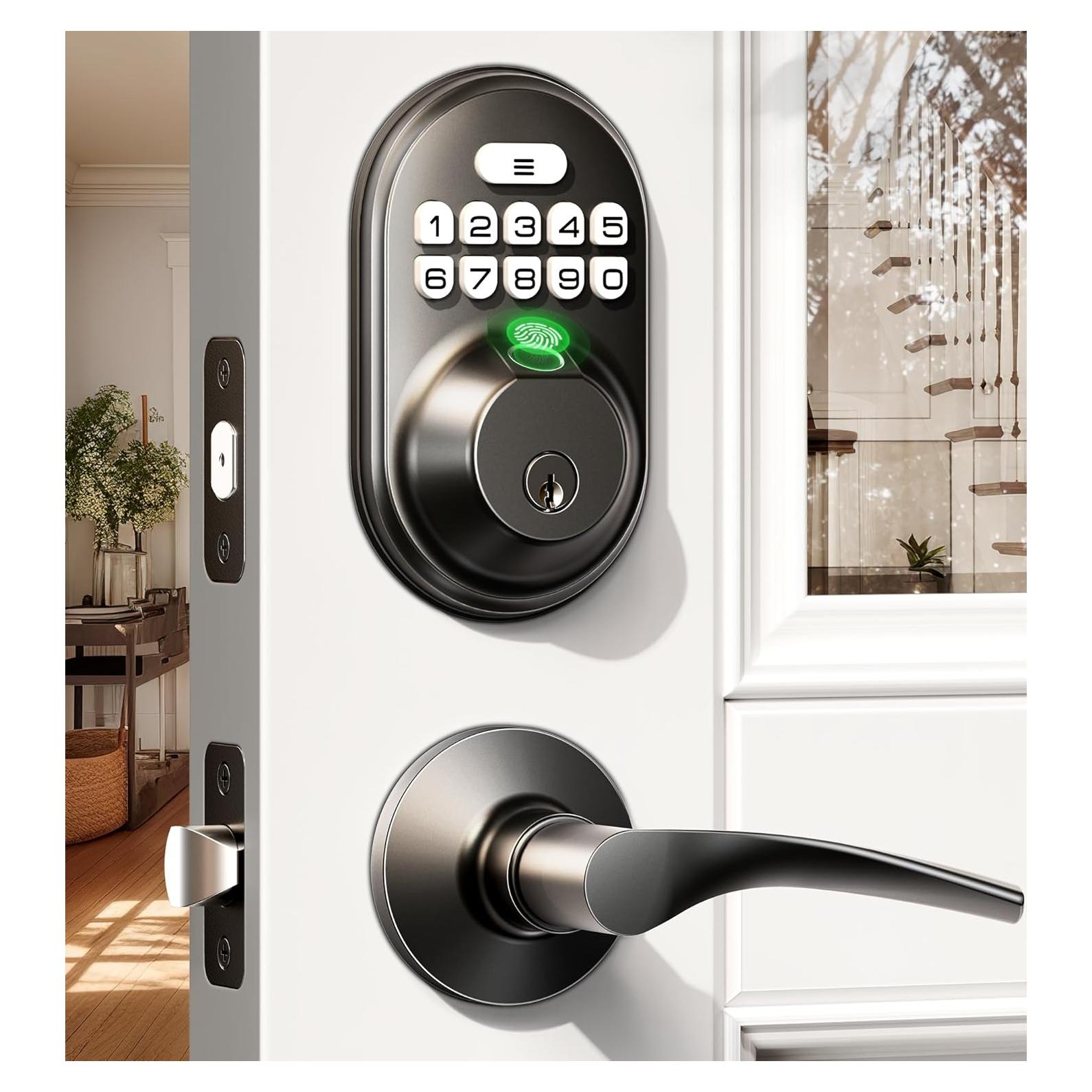 Cerradura Electrónica Veise RZ02B con Huella Dactilar y 2 Manijas