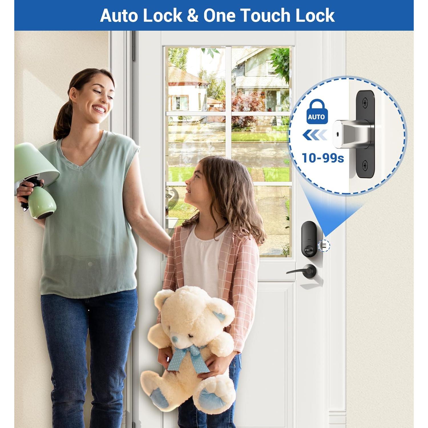 Cerradura Electrónica Veise RZ02B con Huella Dactilar y 2 Manijas