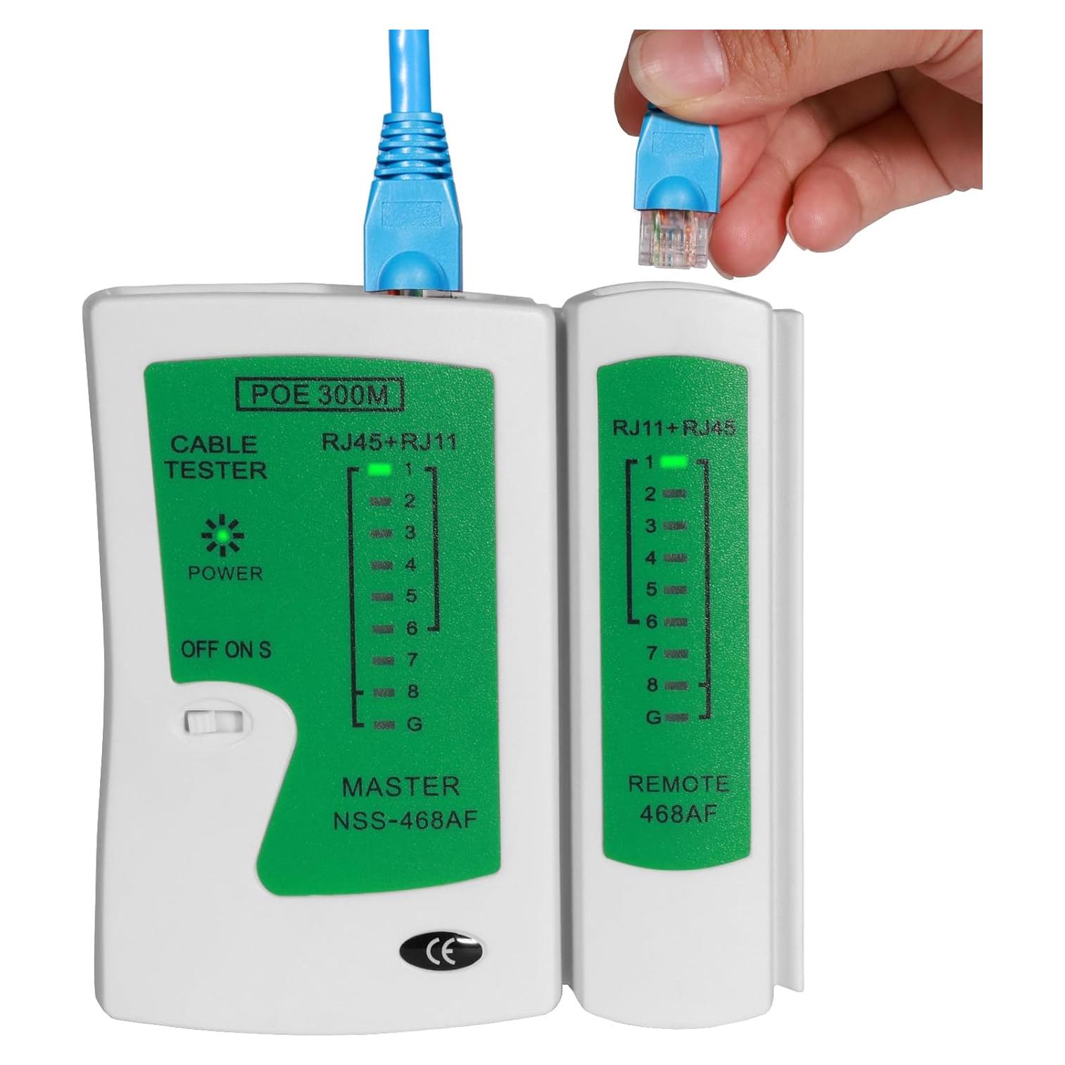 Probador de Cable de Red Therathy RJ45/RJ11/RJ12 - Compacto y Rápido