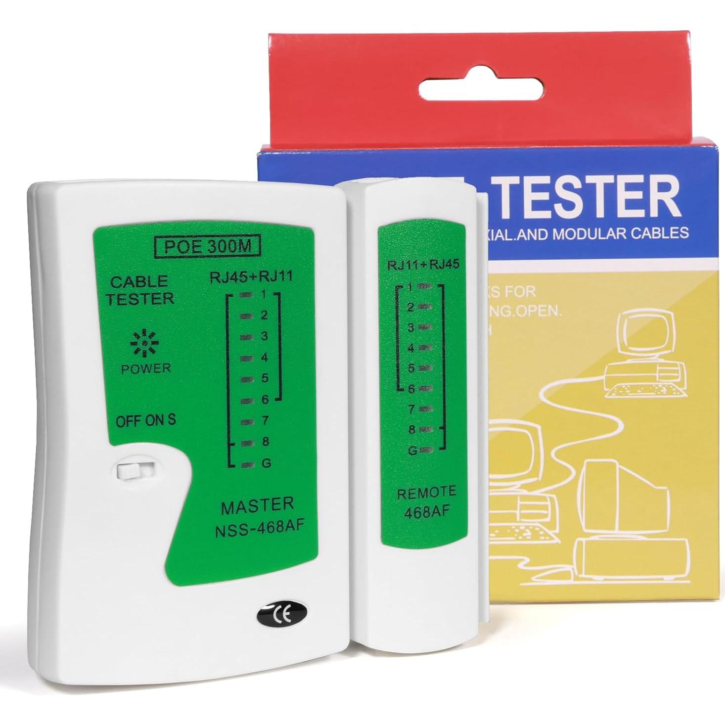 Probador de Cable de Red Therathy RJ45/RJ11/RJ12 - Compacto y Rápido