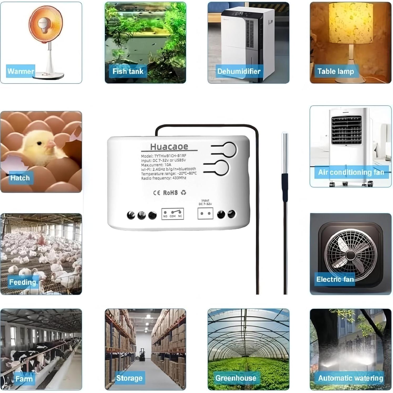 Controlador de Temperatura Inteligente Huacaoe 1CH 10A