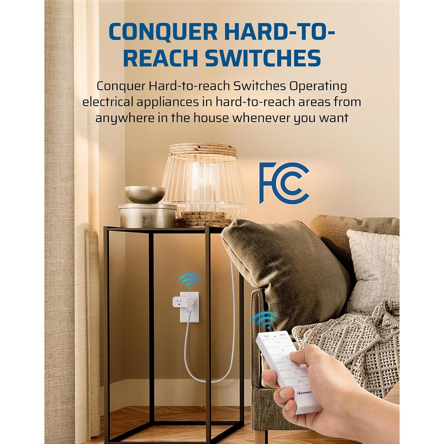 Enchufe de Control Remoto Dewenwils IT106 - 2 Enchufes Dobles