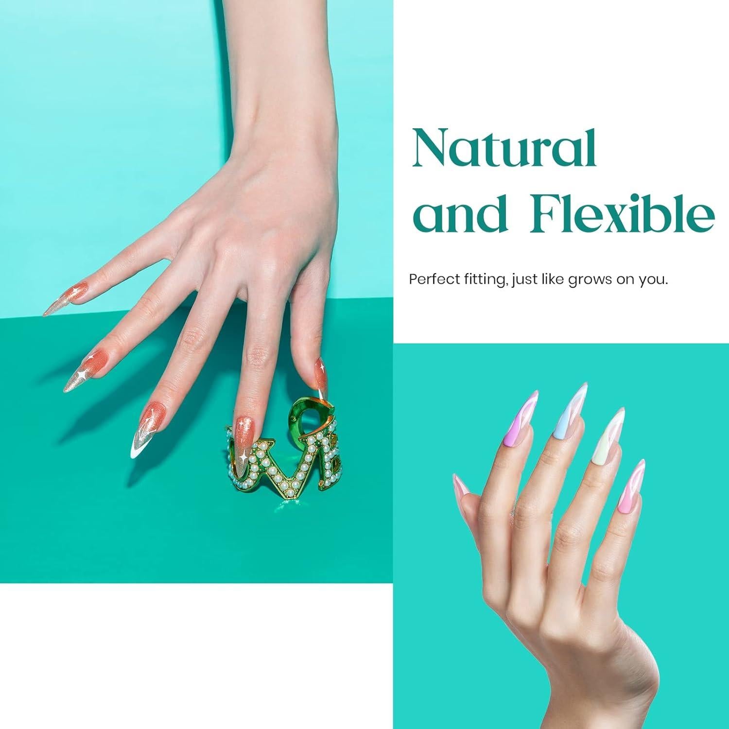 Consejos de Uñas de Gel Beetles Stiletto Mediano 500Pcs