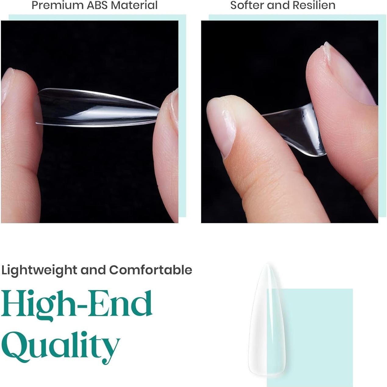 Consejos de Uñas de Gel Beetles Stiletto Mediano 500Pcs