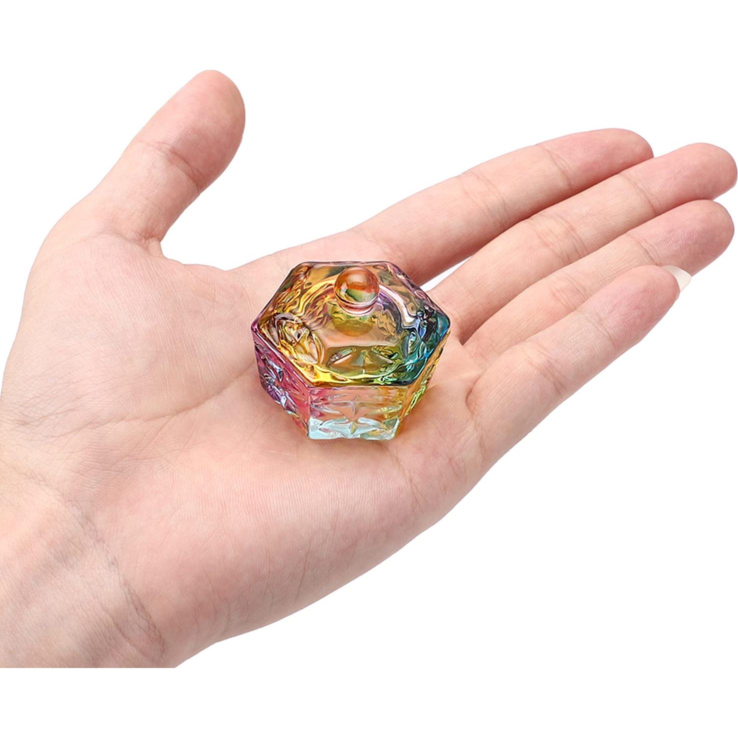 Plato Dappen de Vidrio Noverlife Hexagonal para Uñas 3.8cm