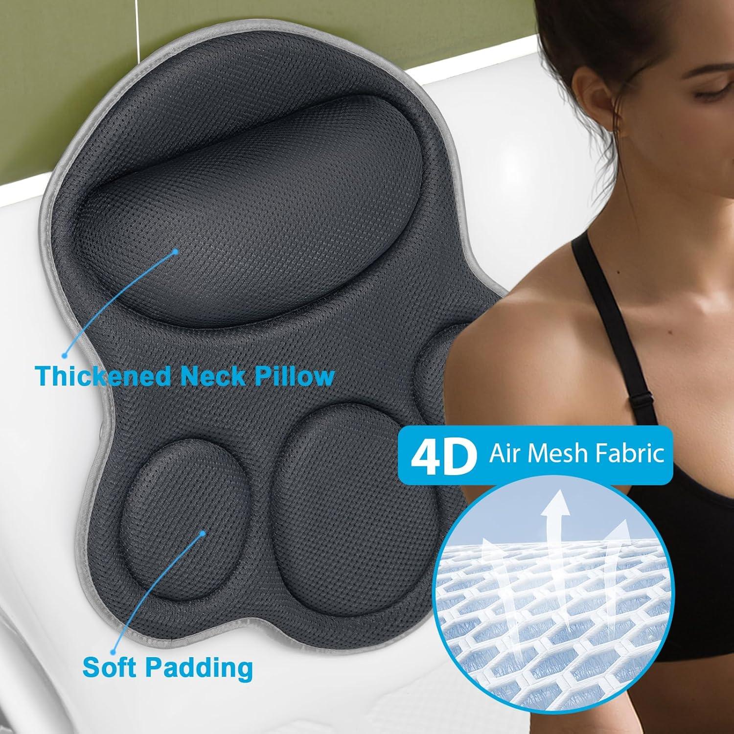 Almohada de Baño JUSDOO Gris Antideslizante Ergonómica