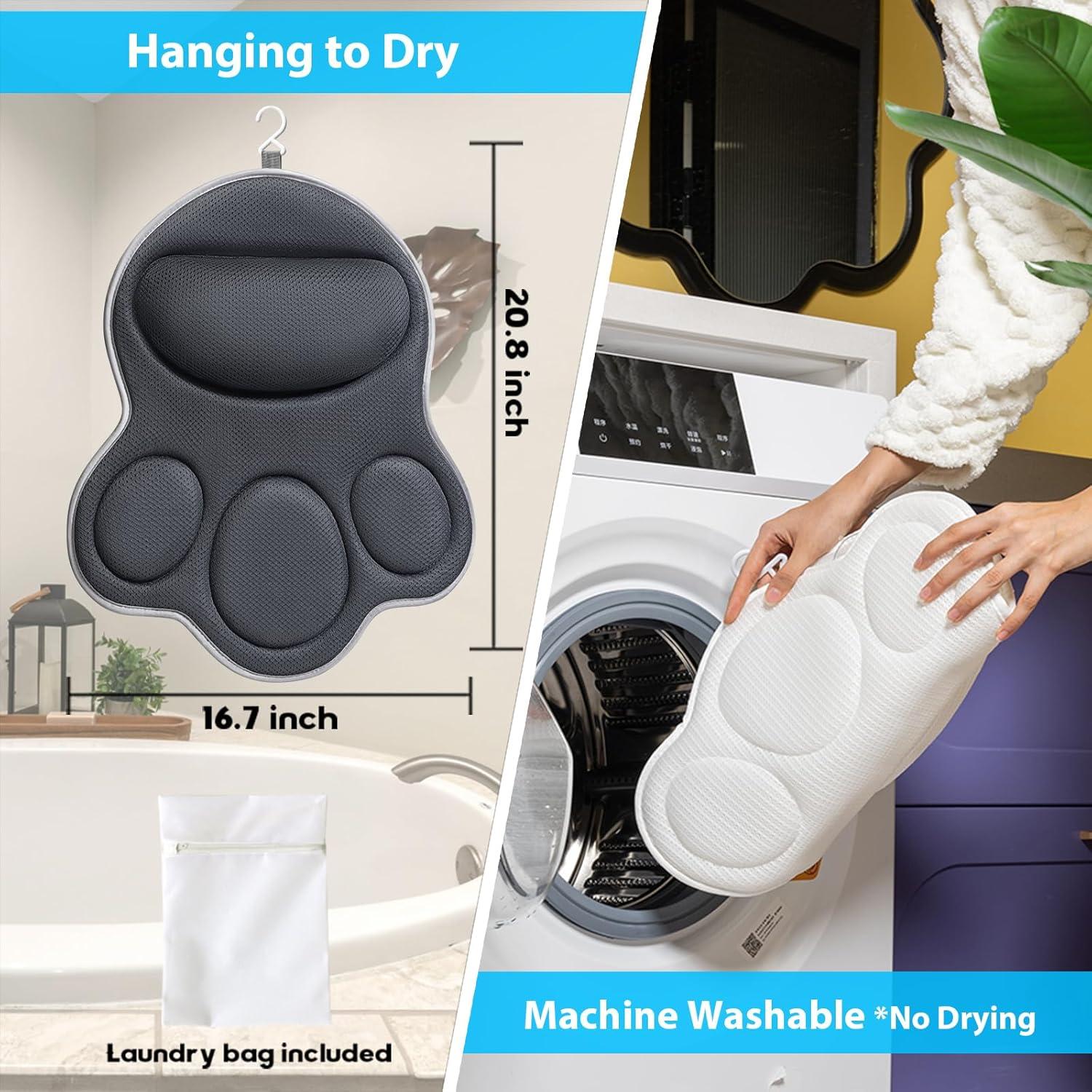 Almohada de Baño JUSDOO Gris Antideslizante Ergonómica