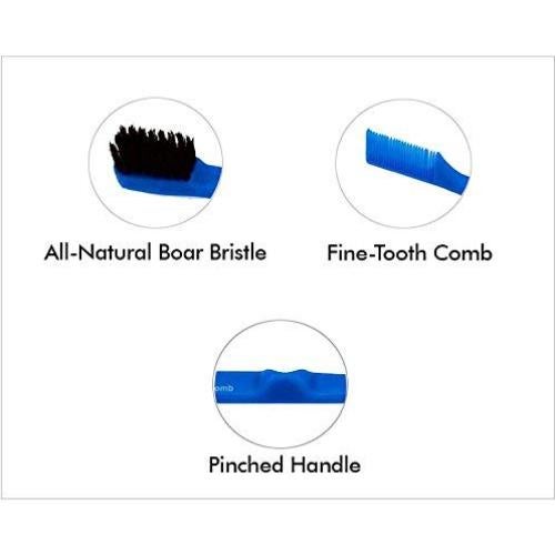 Double-Sided Edge Brush & Comb (Boar Bristles) (Black)