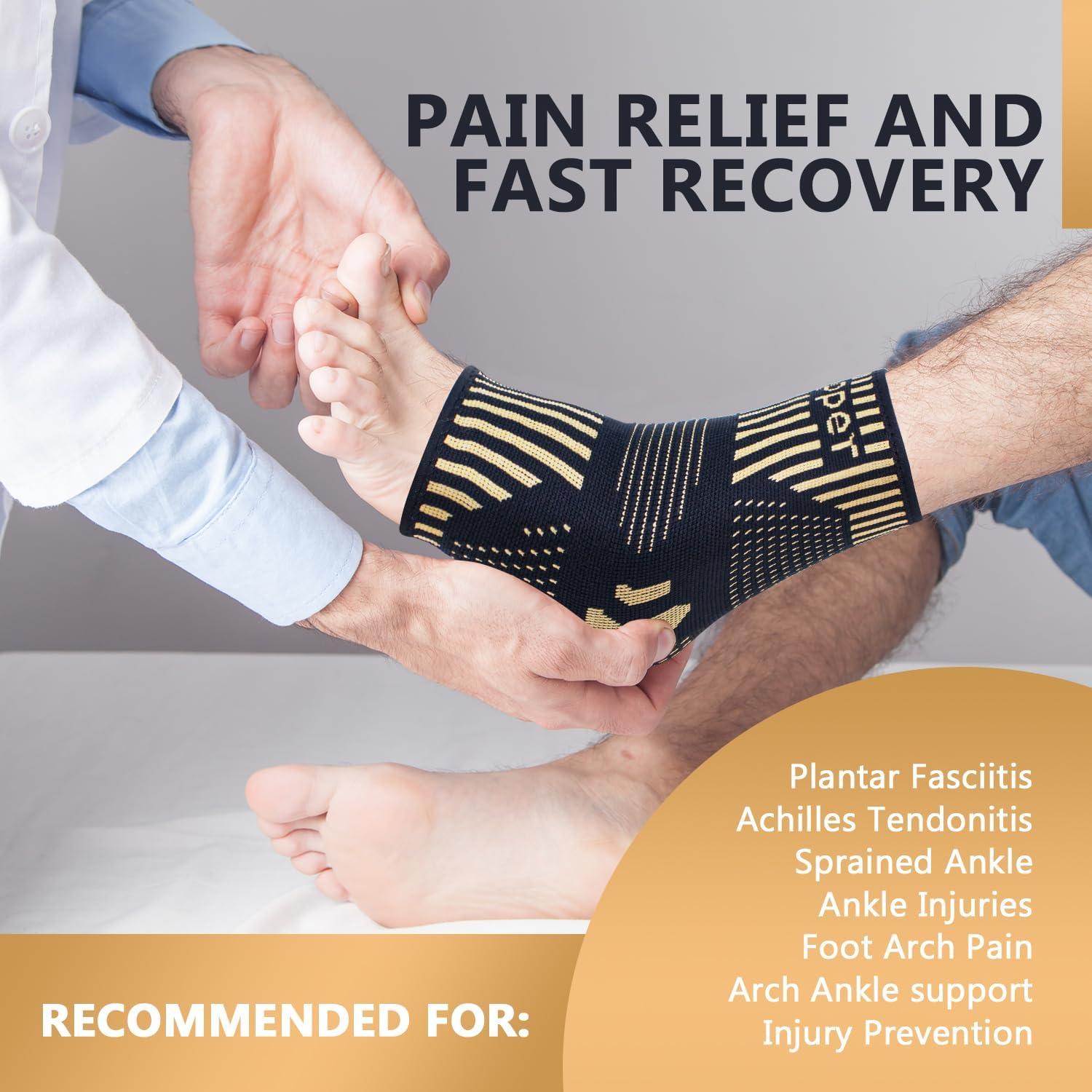 Soporte de Tobillo de Cobre Lusenone para Alivio del Dolor