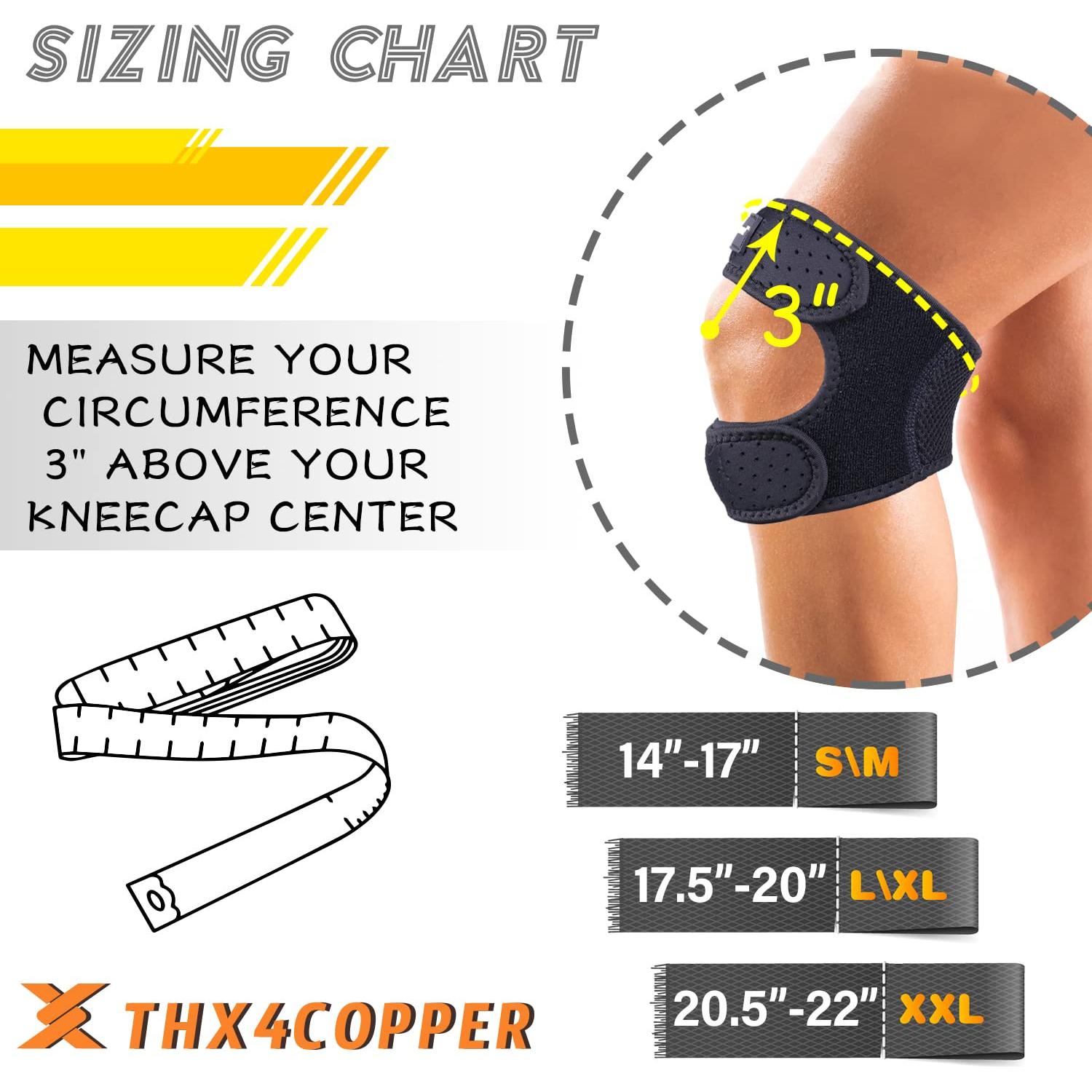 Rodillera Patelar Doble Ajustable Thx4COPPER Alivio Dolor