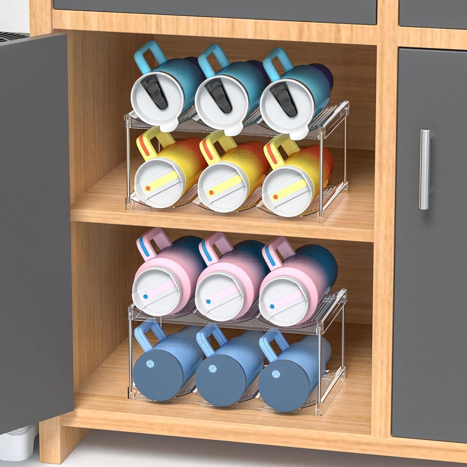 Organizador apilable de botellas SuoXing, 2 niveles, 6 botellas