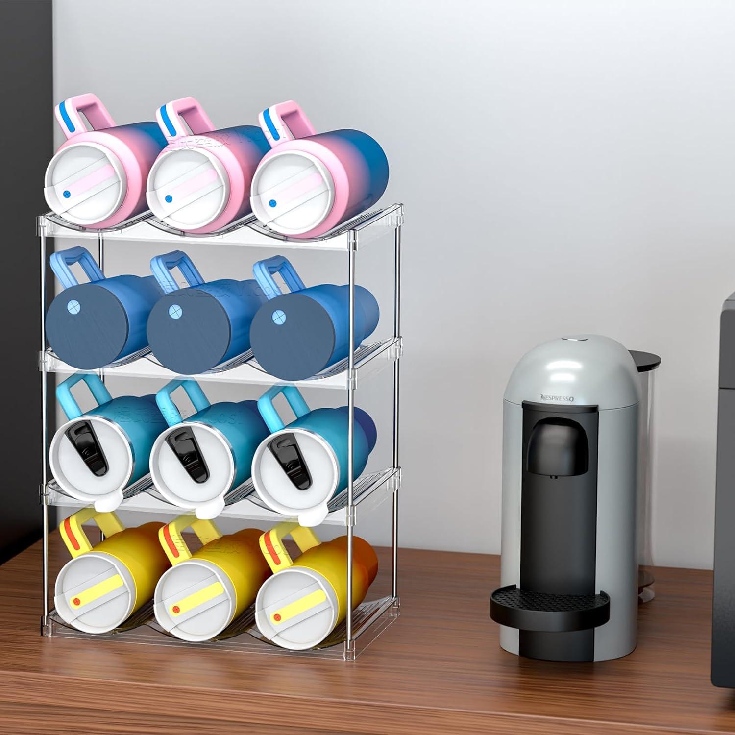 Organizador apilable de botellas SuoXing, 2 niveles, 6 botellas