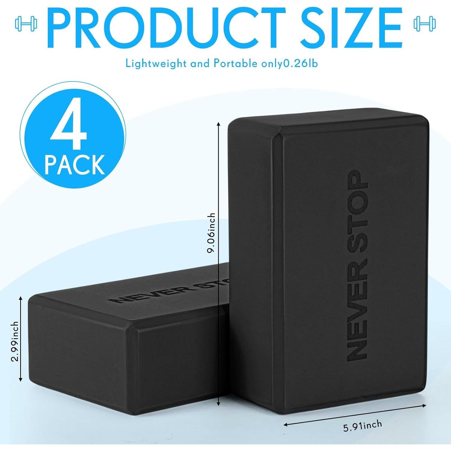 Paquete de 4 Bloques de Yoga Antideslizantes RoundFunny