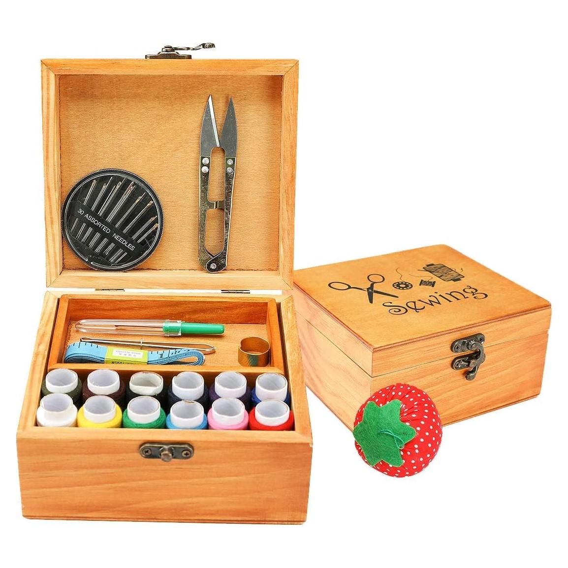 Kit de Costura BTU de Madera con Accesorios para Principiantes