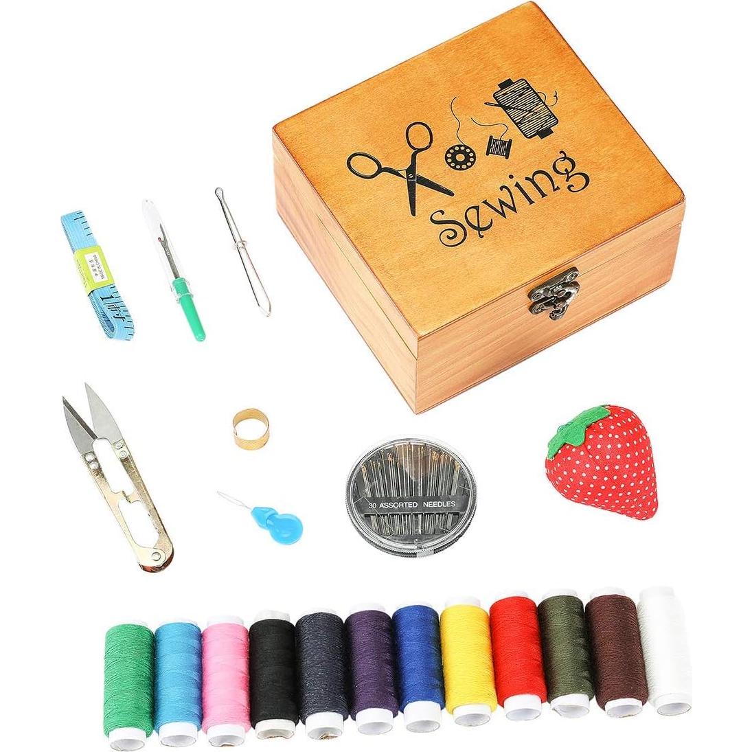 Kit de Costura BTU de Madera con Accesorios para Principiantes