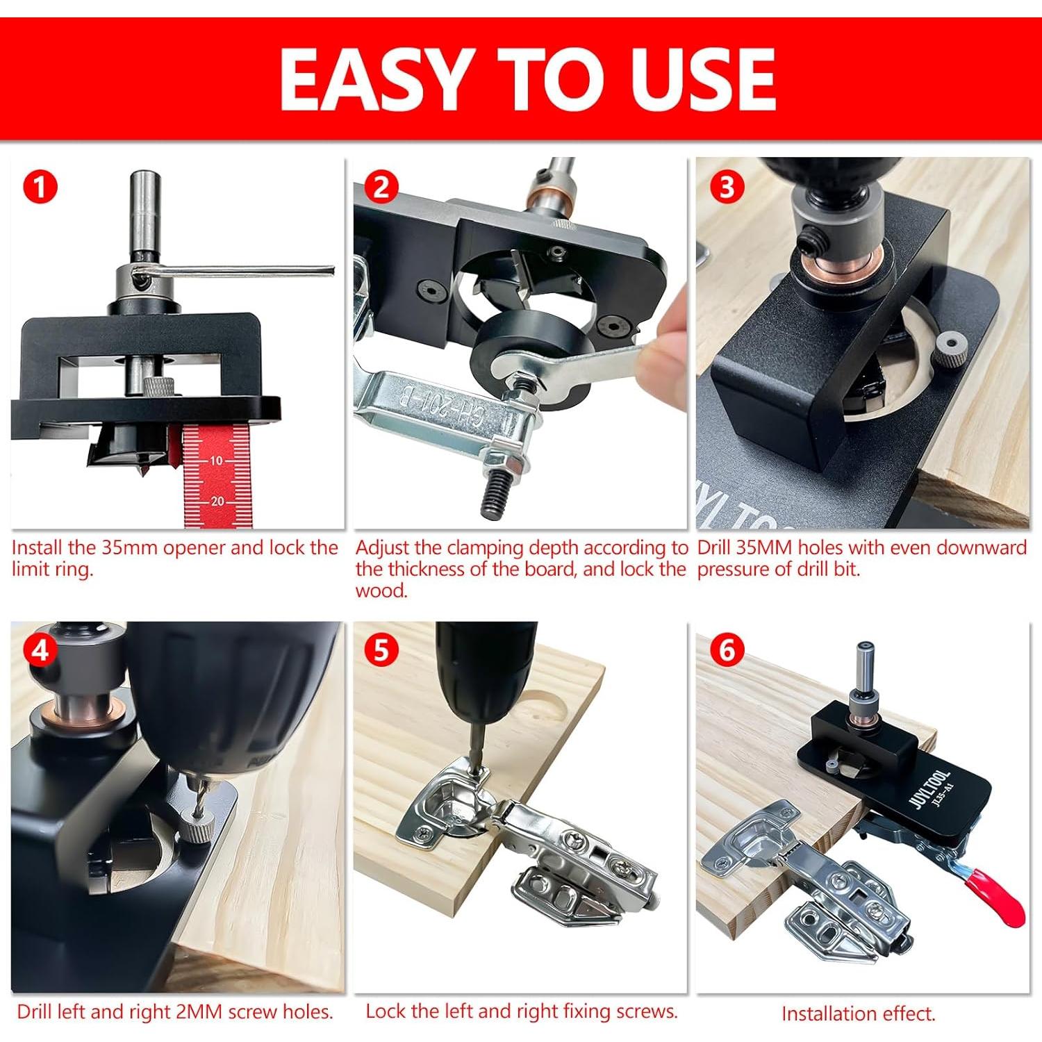 Plantilla de Bisagra Oculta CenfeiTooL 35mm para Madera
