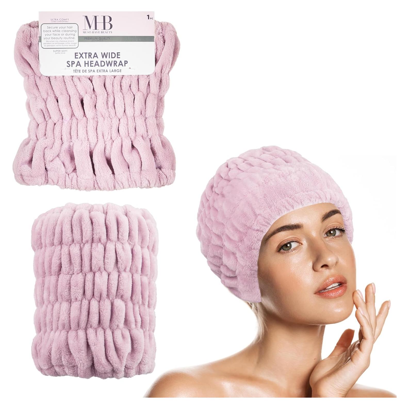 Diadema de Spa Extra Ancha MHB Rosa Microfibra Suave 1pc