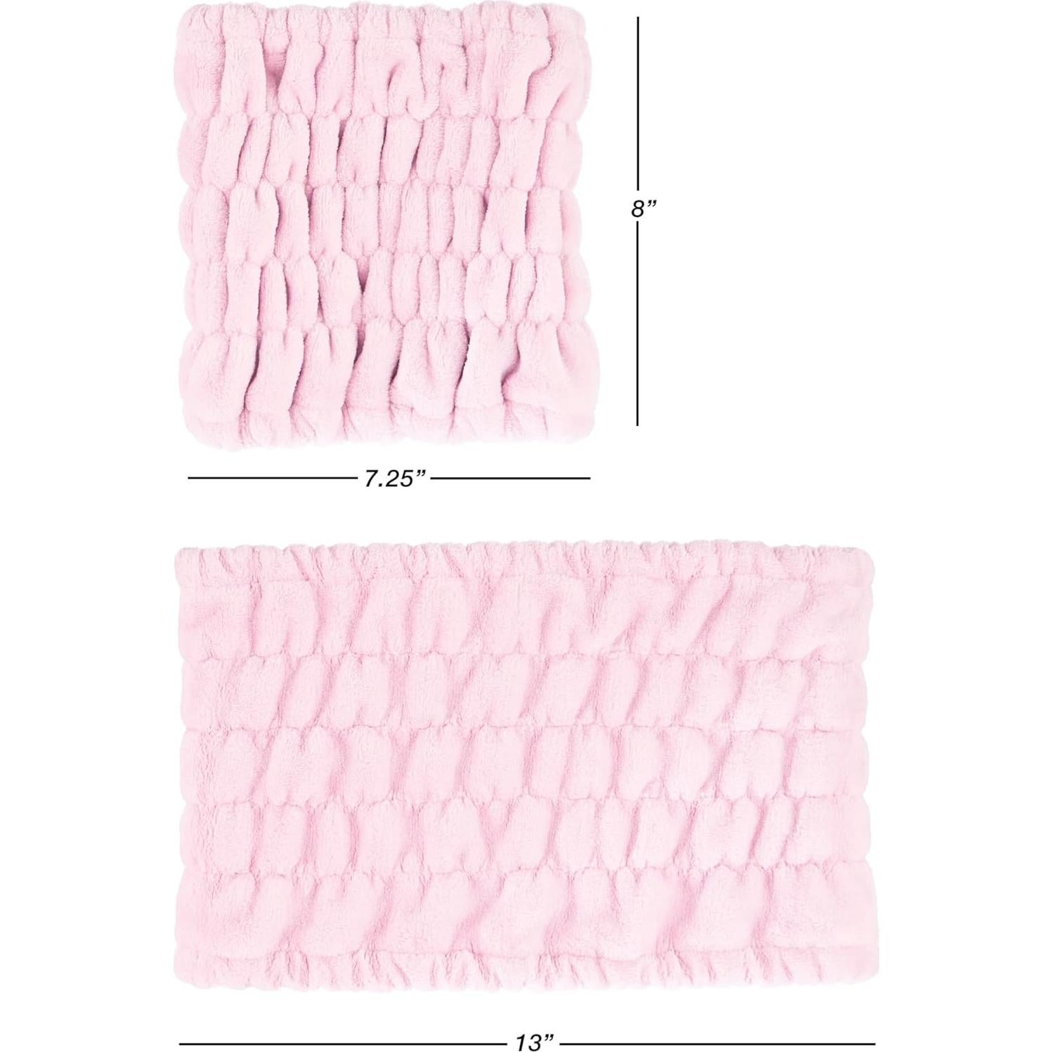 Diadema de Spa Extra Ancha MHB Rosa Microfibra Suave 1pc