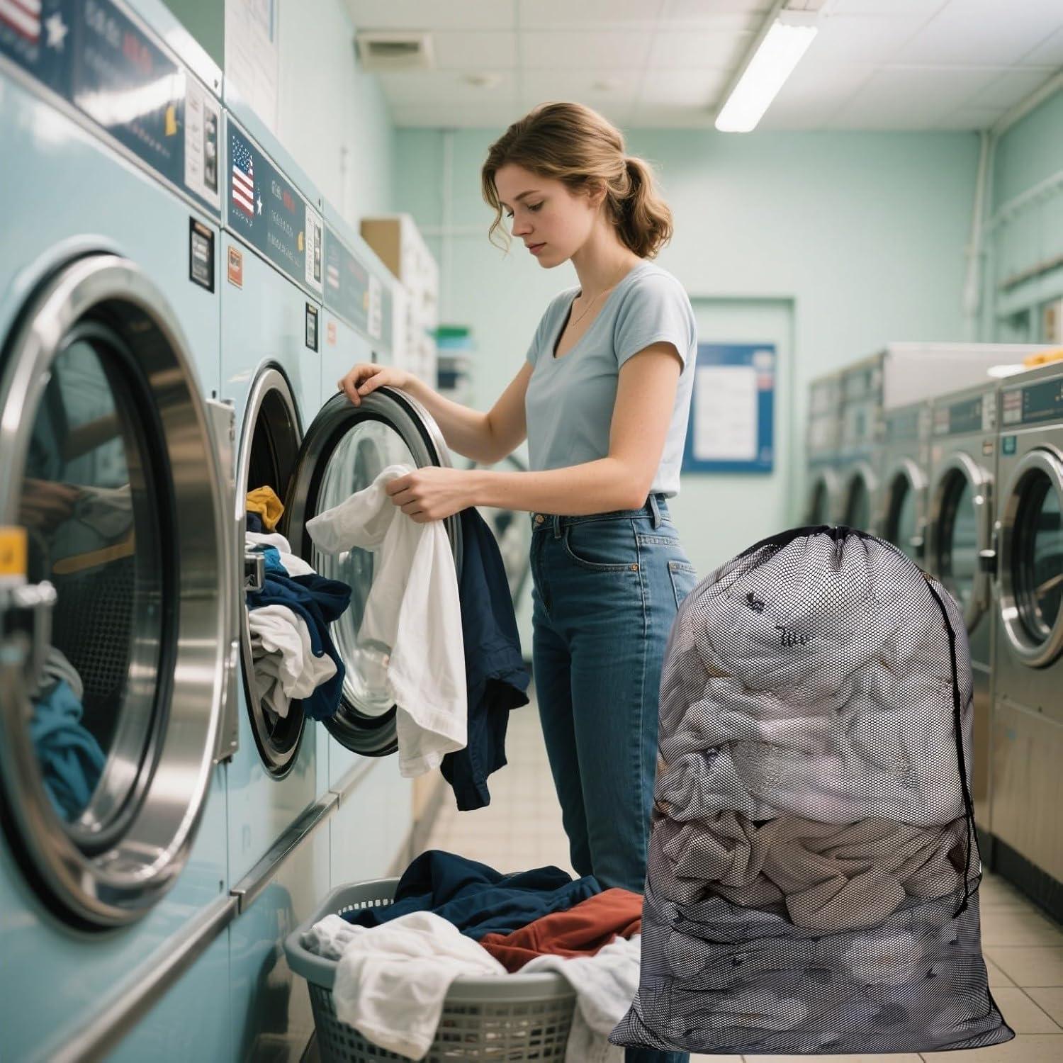 Bolsas de Lavandería ARZASGO, Paquete de 4 Tamaños, Negro