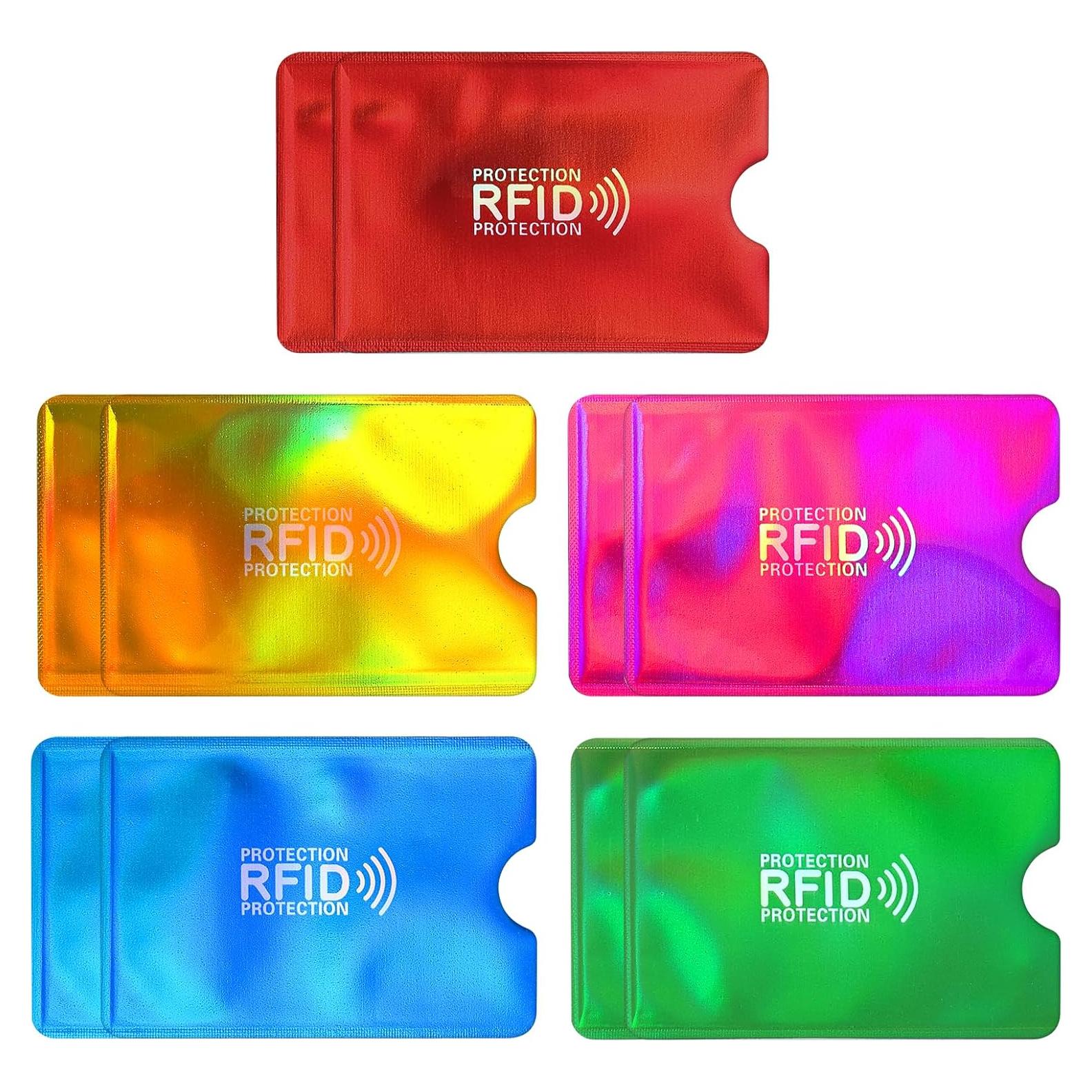 10 Fundas Bloqueadoras RFID Aluminio Yuanchu para Tarjetas