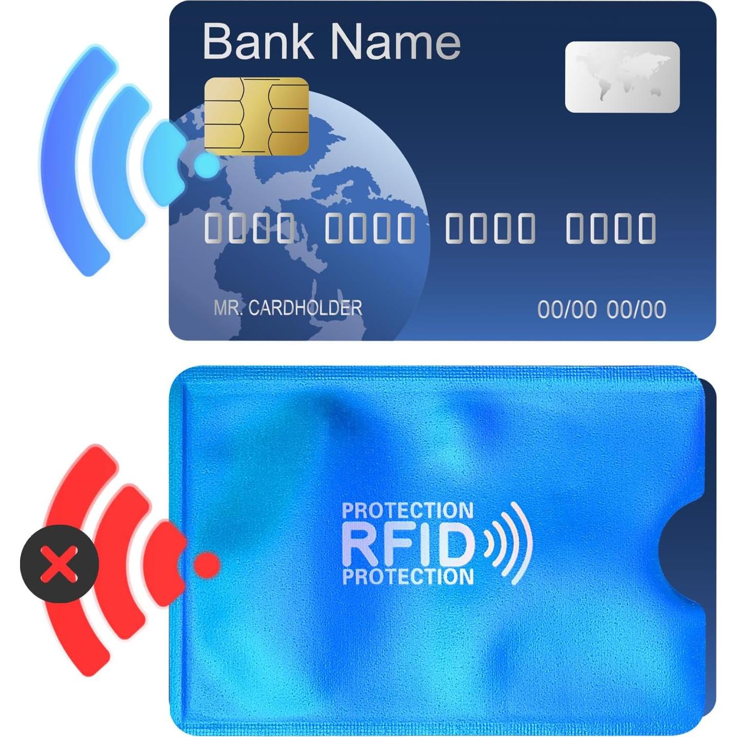 10 Fundas Bloqueadoras RFID Aluminio Yuanchu para Tarjetas