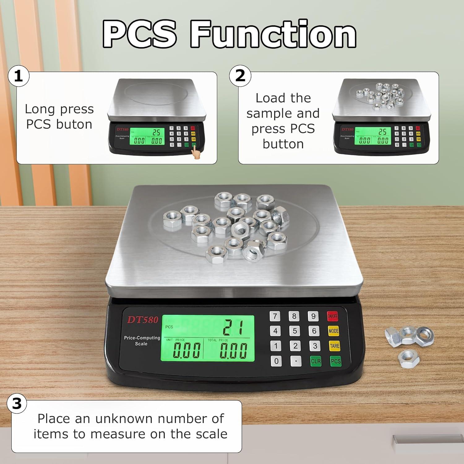 Balanza Digital de Cocina MOCCO 40kg Acero Inoxidable LCD