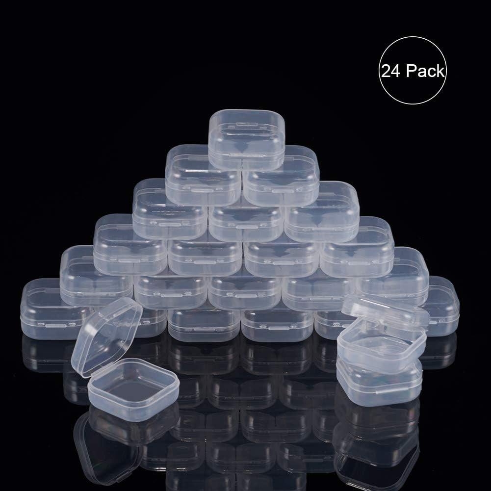 Cajas de Almacenamiento Plástico Transparente BENECREAT 24 Unidades 3.5x3.5x1.8 cm