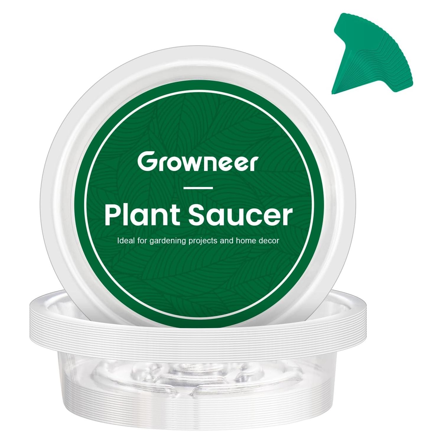 Platillos Transparentes para Macetas GROWNEER 15cm - 15 Pcs