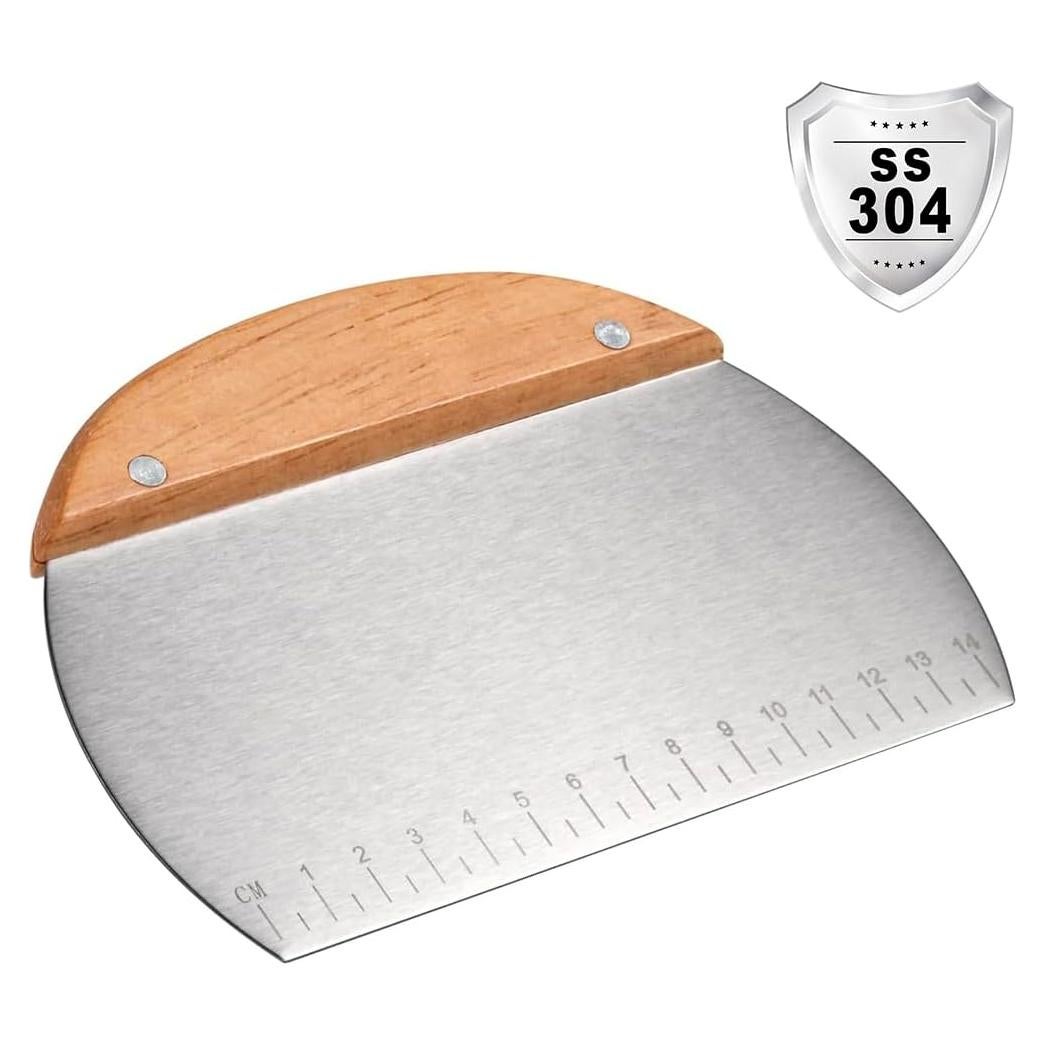 Raspador de Parrilla Kichwit Acero Inoxidable 304 Mango Madera