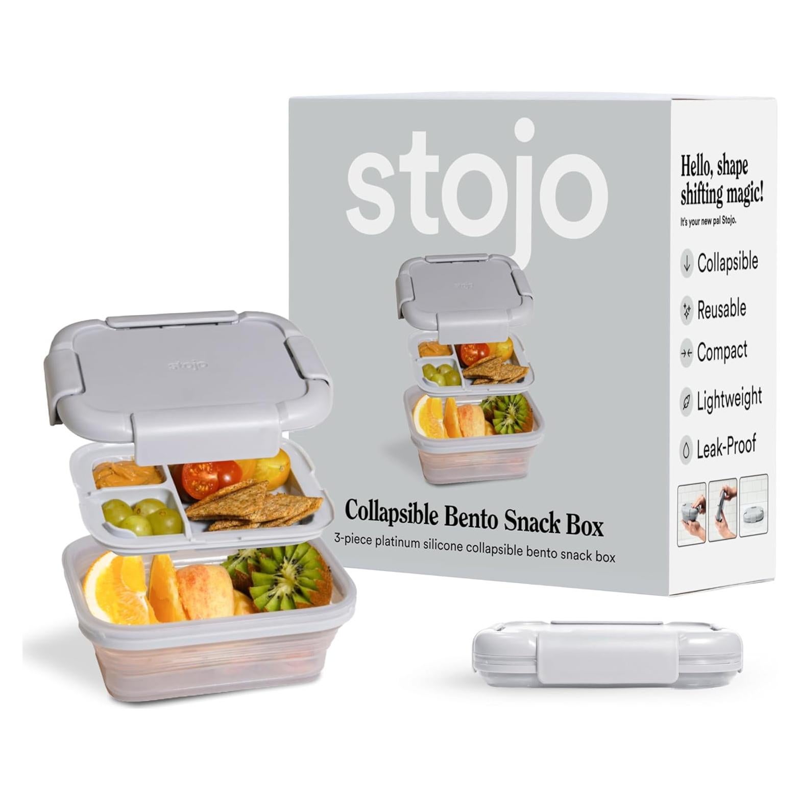 Caja Bento Plegable Stojo 650mL a Prueba de Fugas - Cashmere