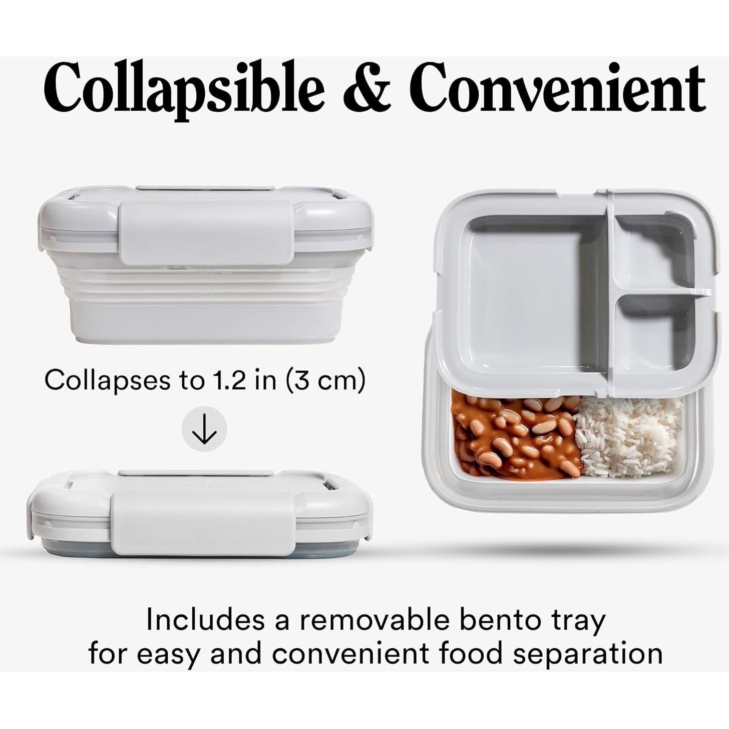 Caja Bento Plegable Stojo 650mL a Prueba de Fugas - Cashmere