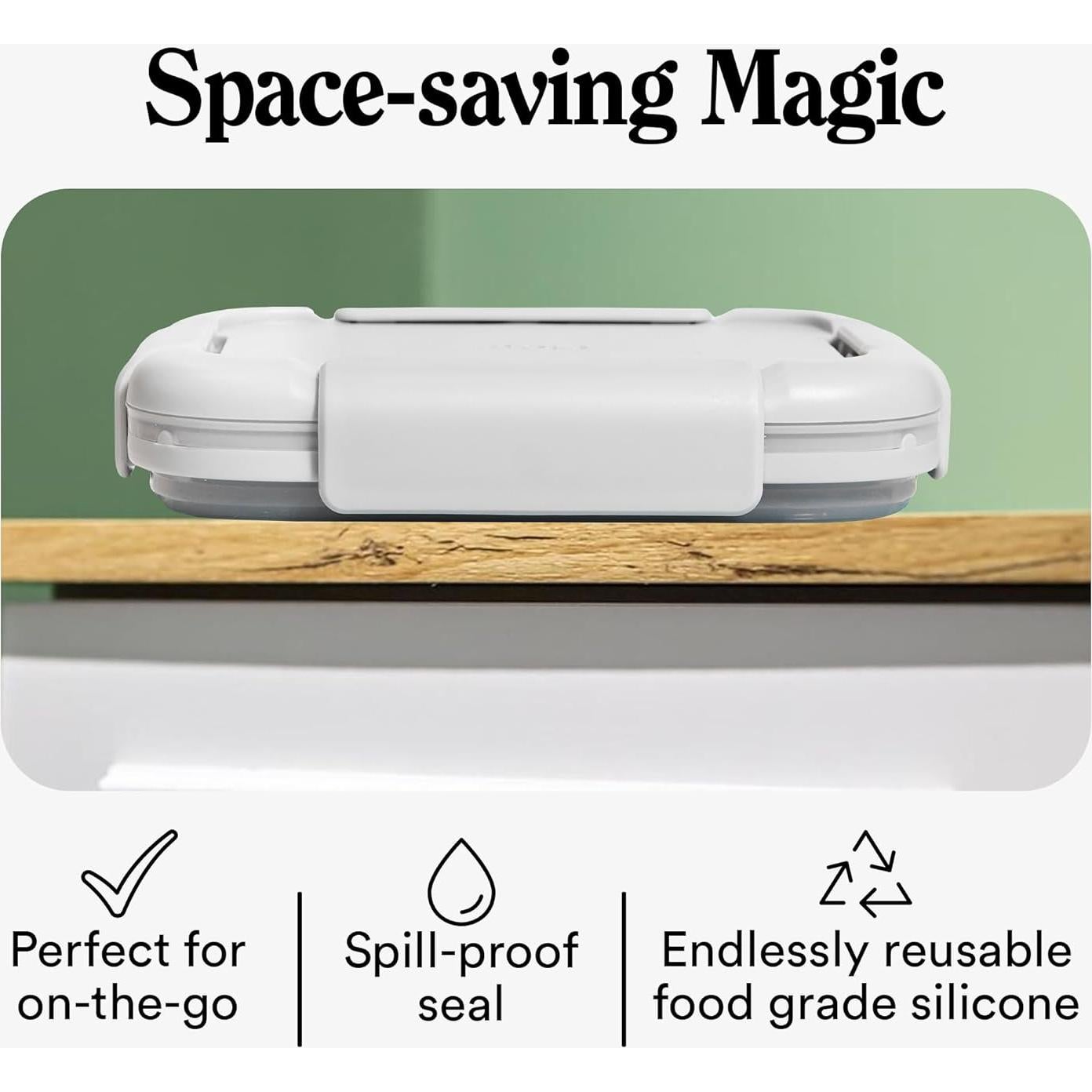 Caja Bento Plegable Stojo 650mL a Prueba de Fugas - Cashmere