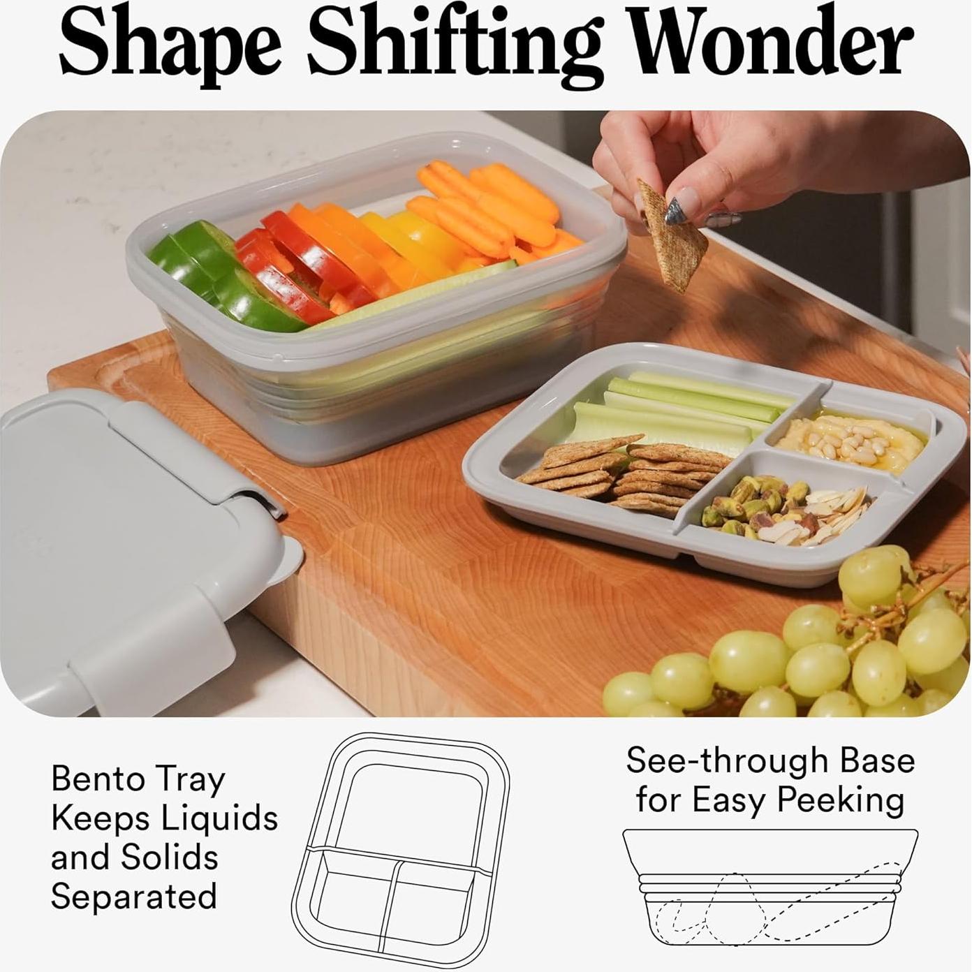 Caja Bento Plegable Stojo 650mL a Prueba de Fugas - Cashmere