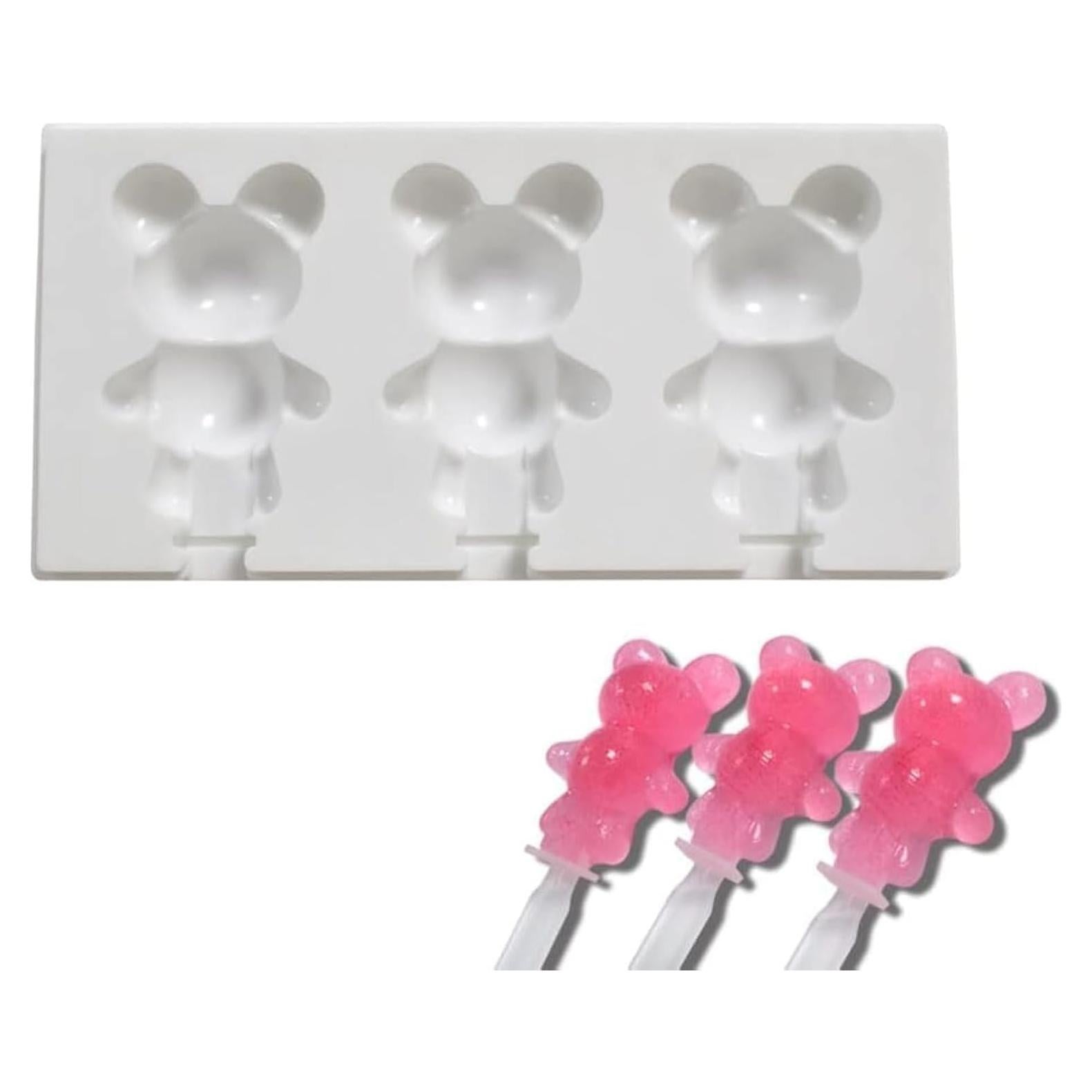 Molde de Paletas de Silicona Ykybhx Oso 3 Cavidades