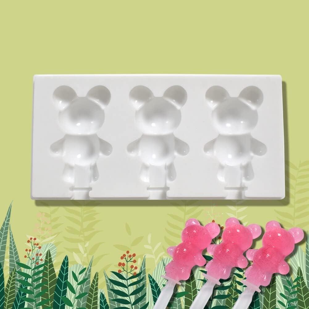 Molde de Paletas de Silicona Ykybhx Oso 3 Cavidades
