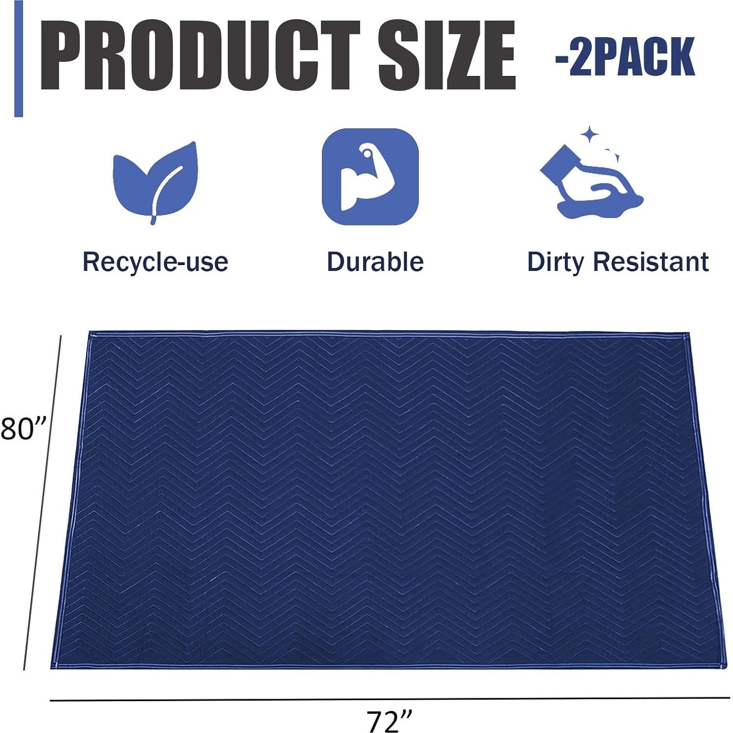 Mantas de Mudanza TwomHom 80x72 cm Alta Resistencia Azul