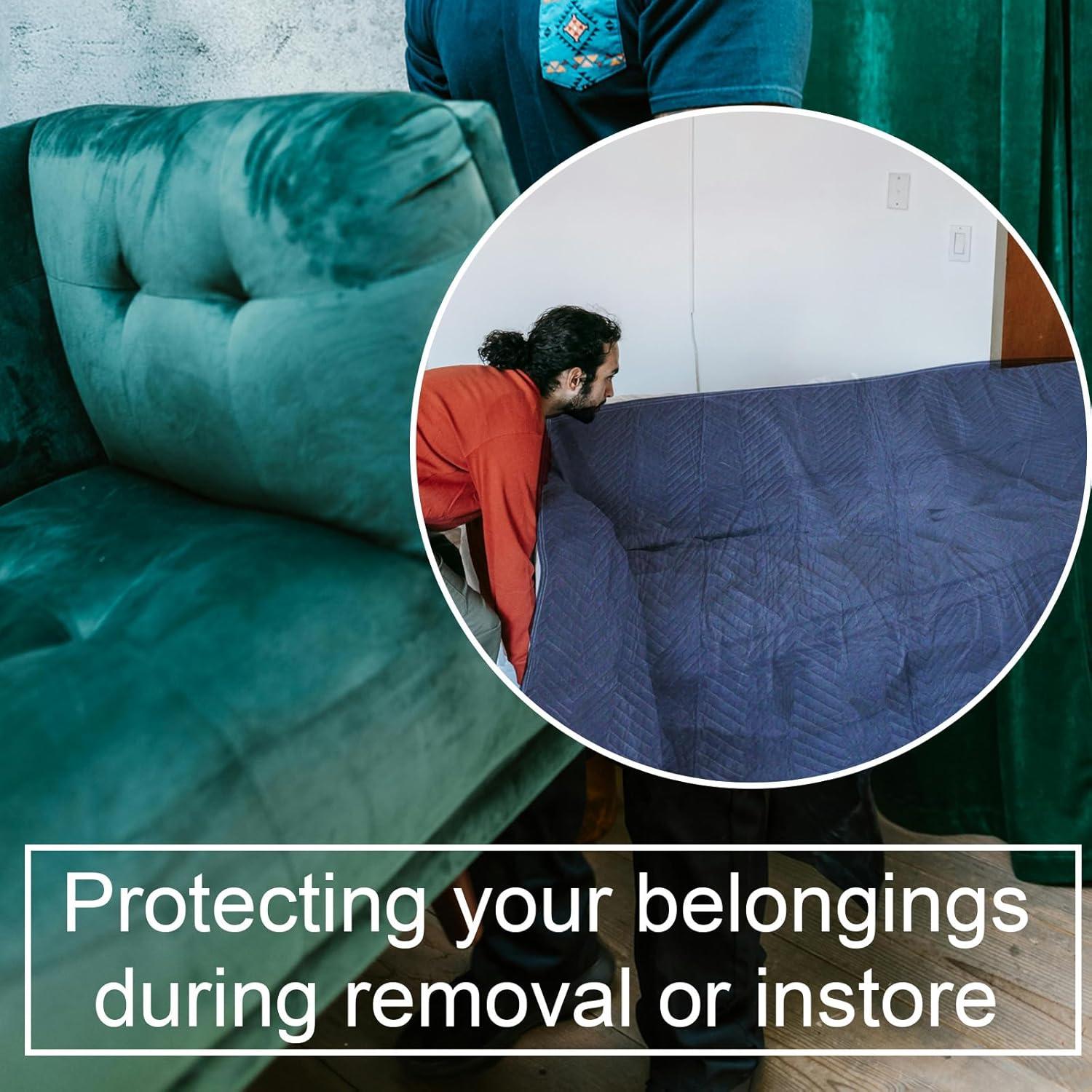 Mantas de Mudanza TwomHom 80x72 cm Alta Resistencia Azul