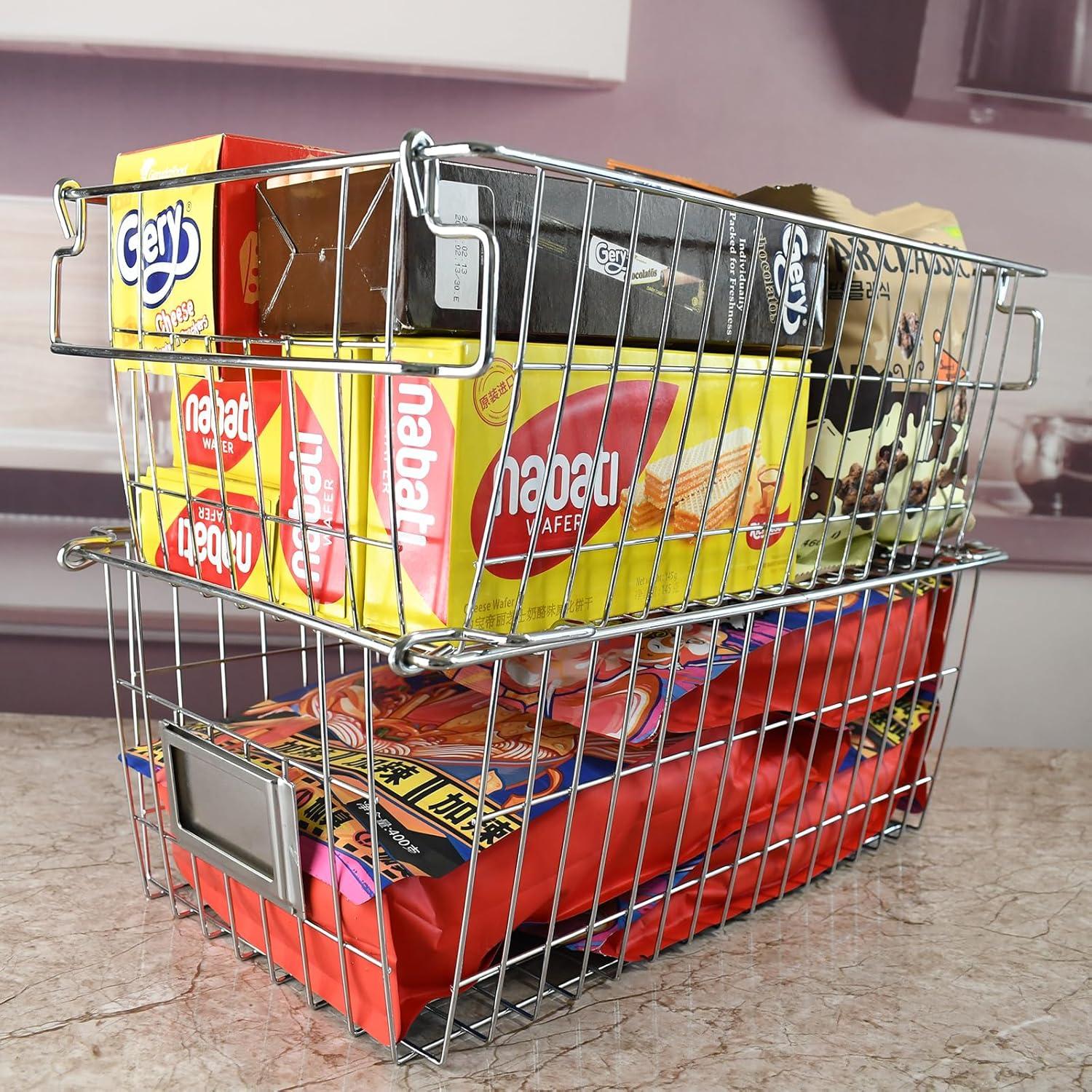 Cestas Organizadoras Apilables Orgneas 2 Piezas 38.1x22.9x14.5 cm