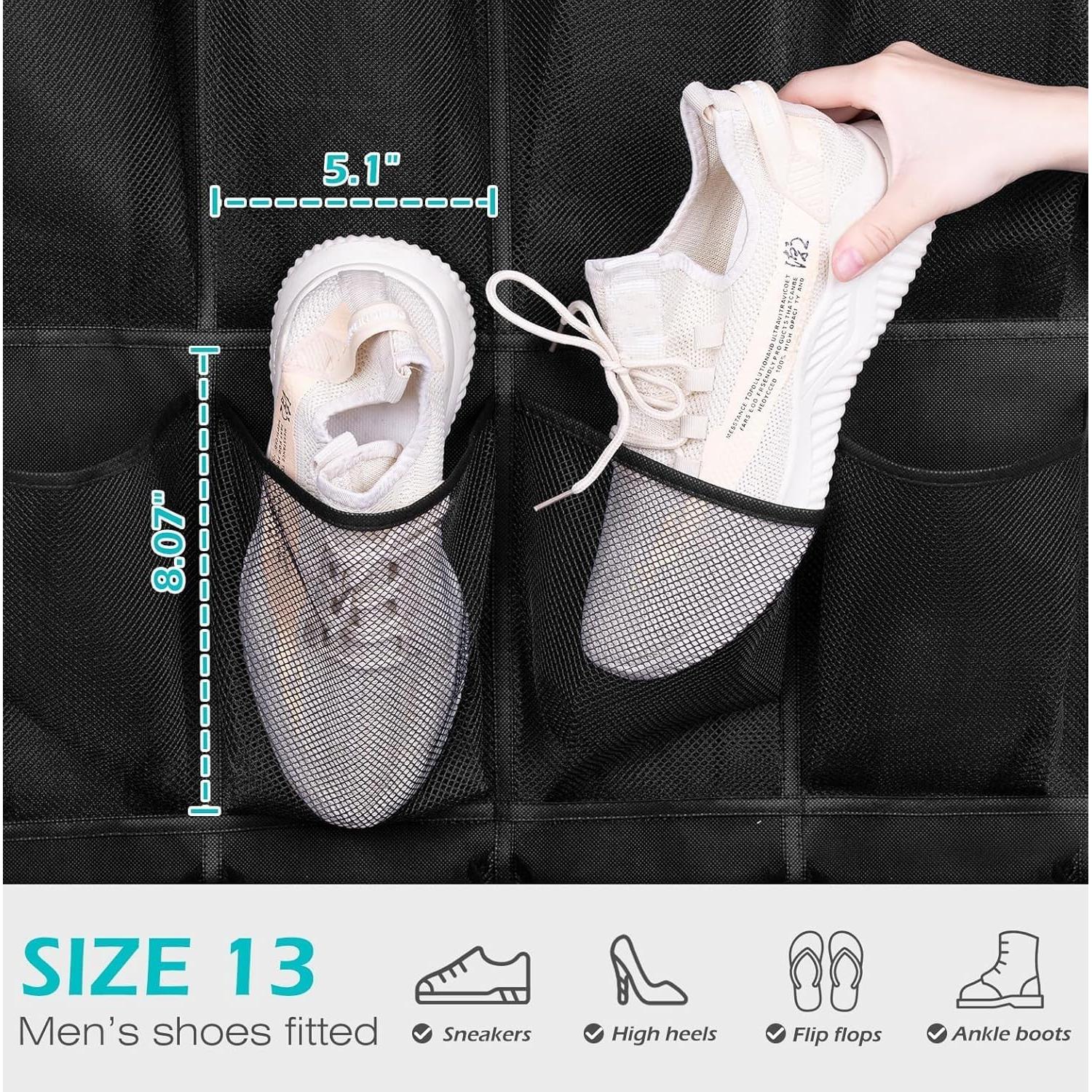 Organizador de Zapatos para Puerta MISSLO 24 Bolsillos Malla Negro